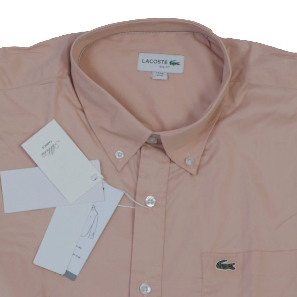 LACOSTE Blush Dawn Effortless Fit Short Sleeve Button-Up Shirt
