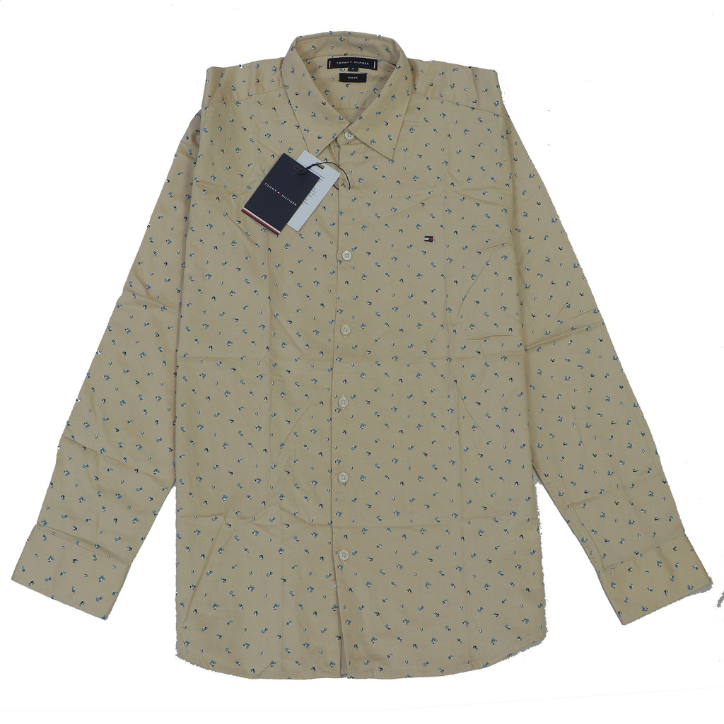 AURELIAN Sunlit Amber Tailored Fit Long Sleeve Button-Down Shirt