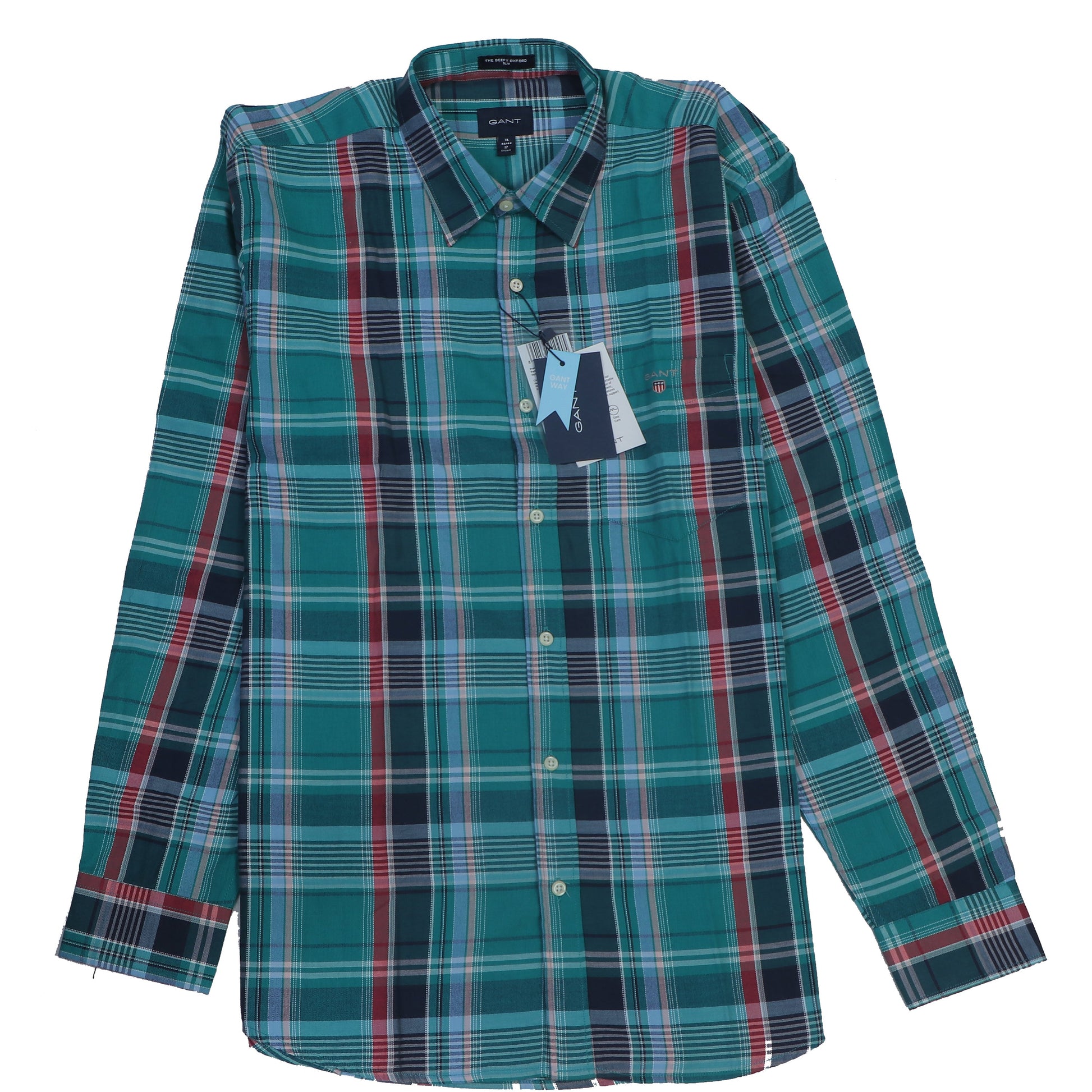 GANT Enchanted Teal Tailored Fit Long Sleeve Oxford Shirt