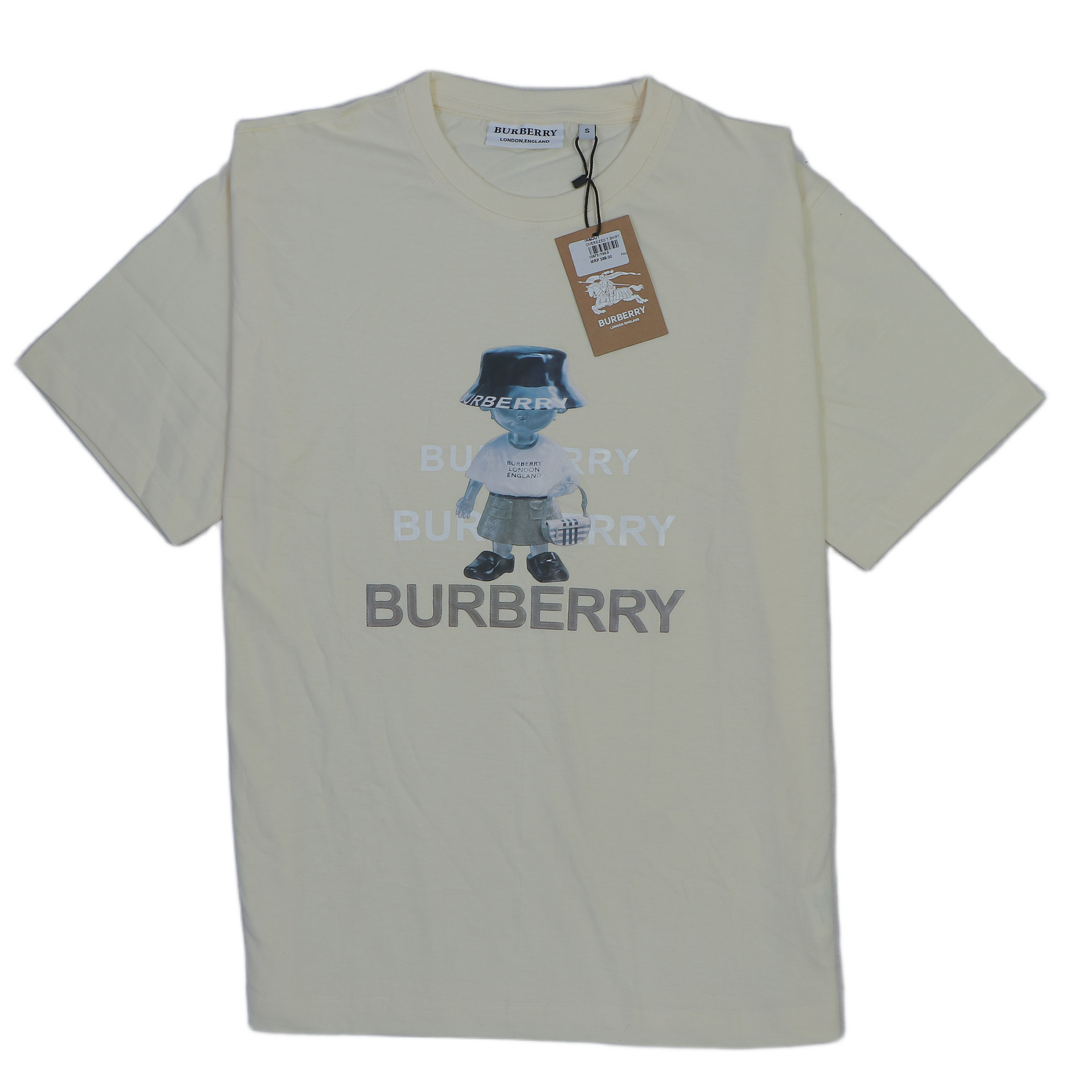 BURBERRY Seraphic Lapis Aurora Short Sleeve Cotton T-Shirt