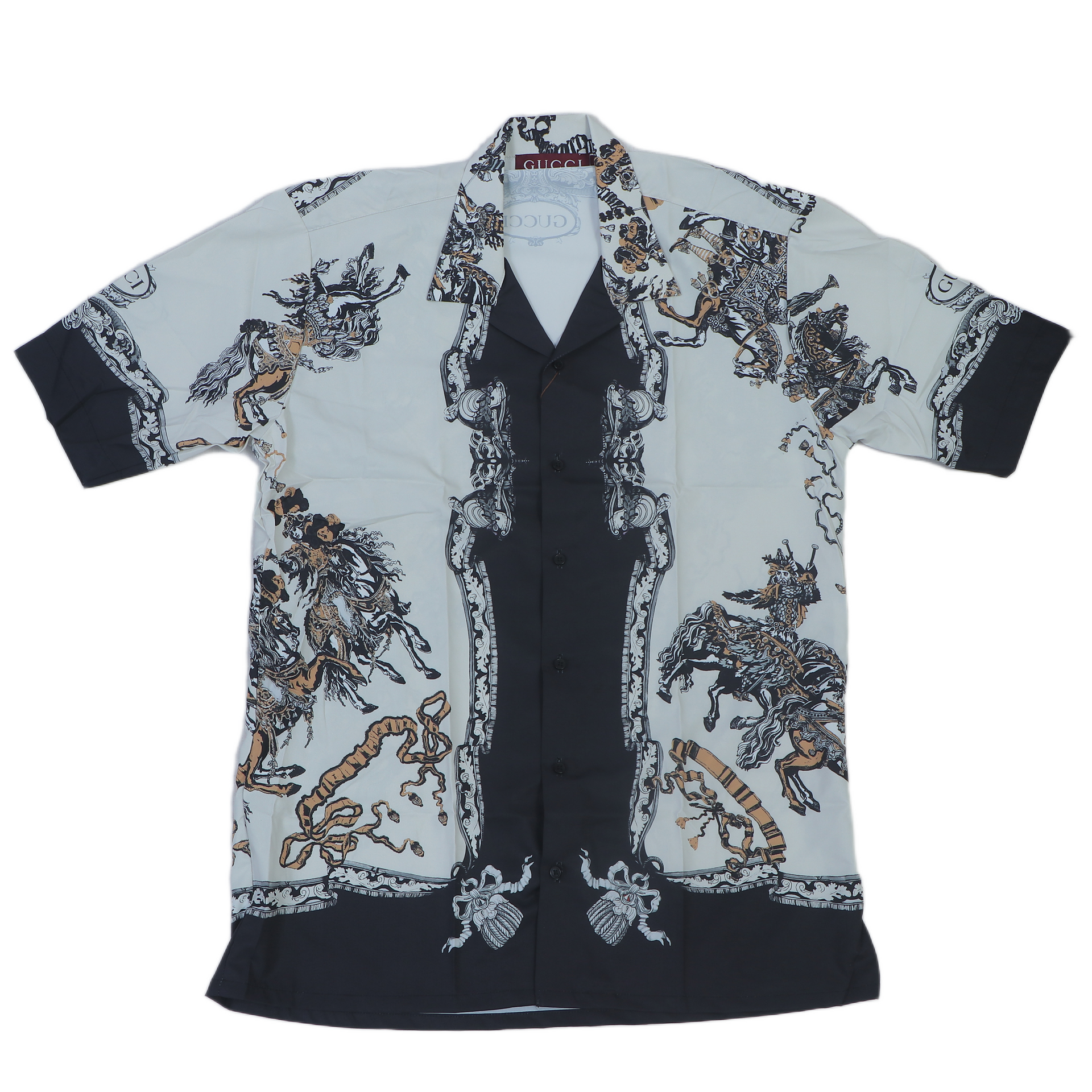 GUCCI Enchanted Teal Tailored Fit Short Sleeve Shirt