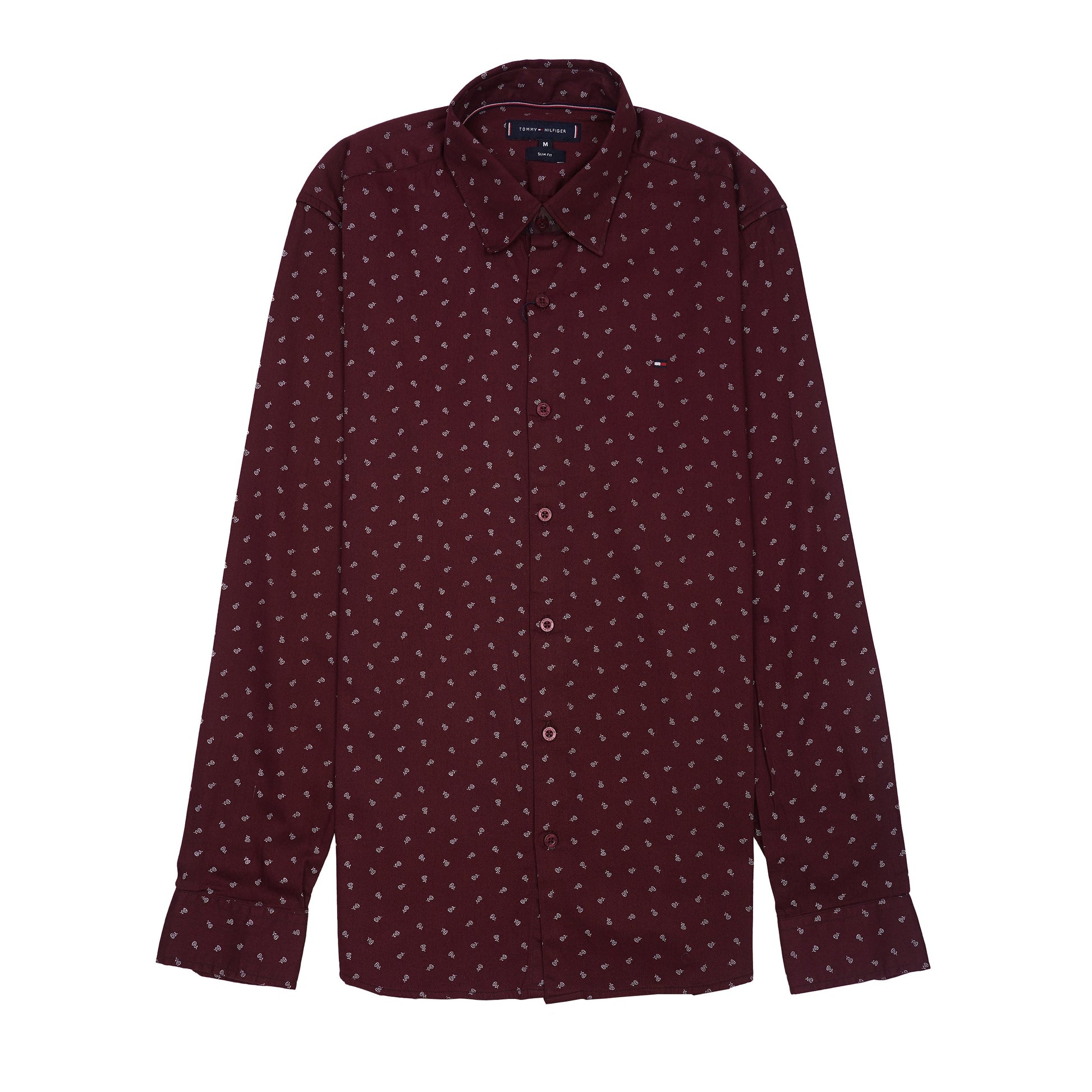 TOMMY HILFIGER Radiant Garnet Tailored Fit Long Sleeve Shirt