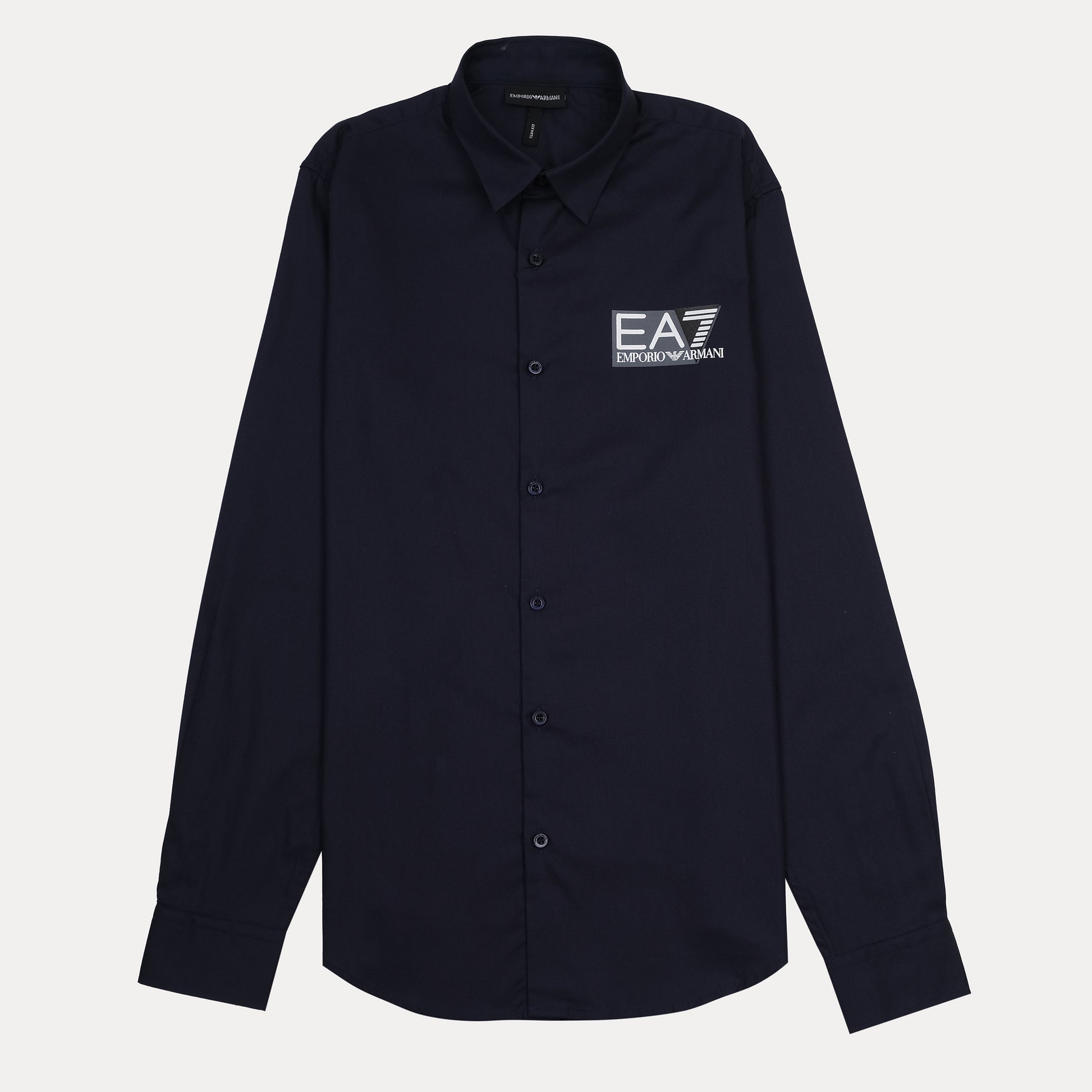 Emporio Armani Elegant Midnight Blue Button-Up Shirt