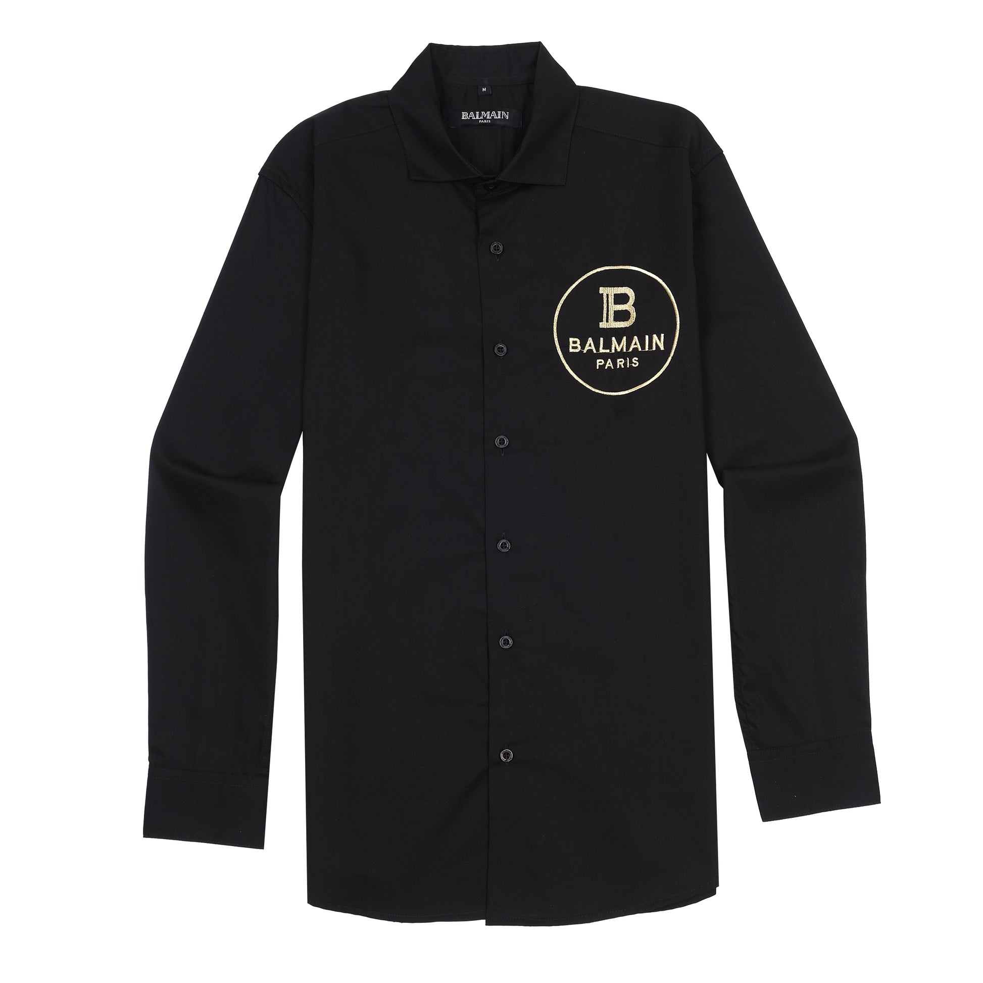 Balmain Elegant Noir Embroidered Shirt