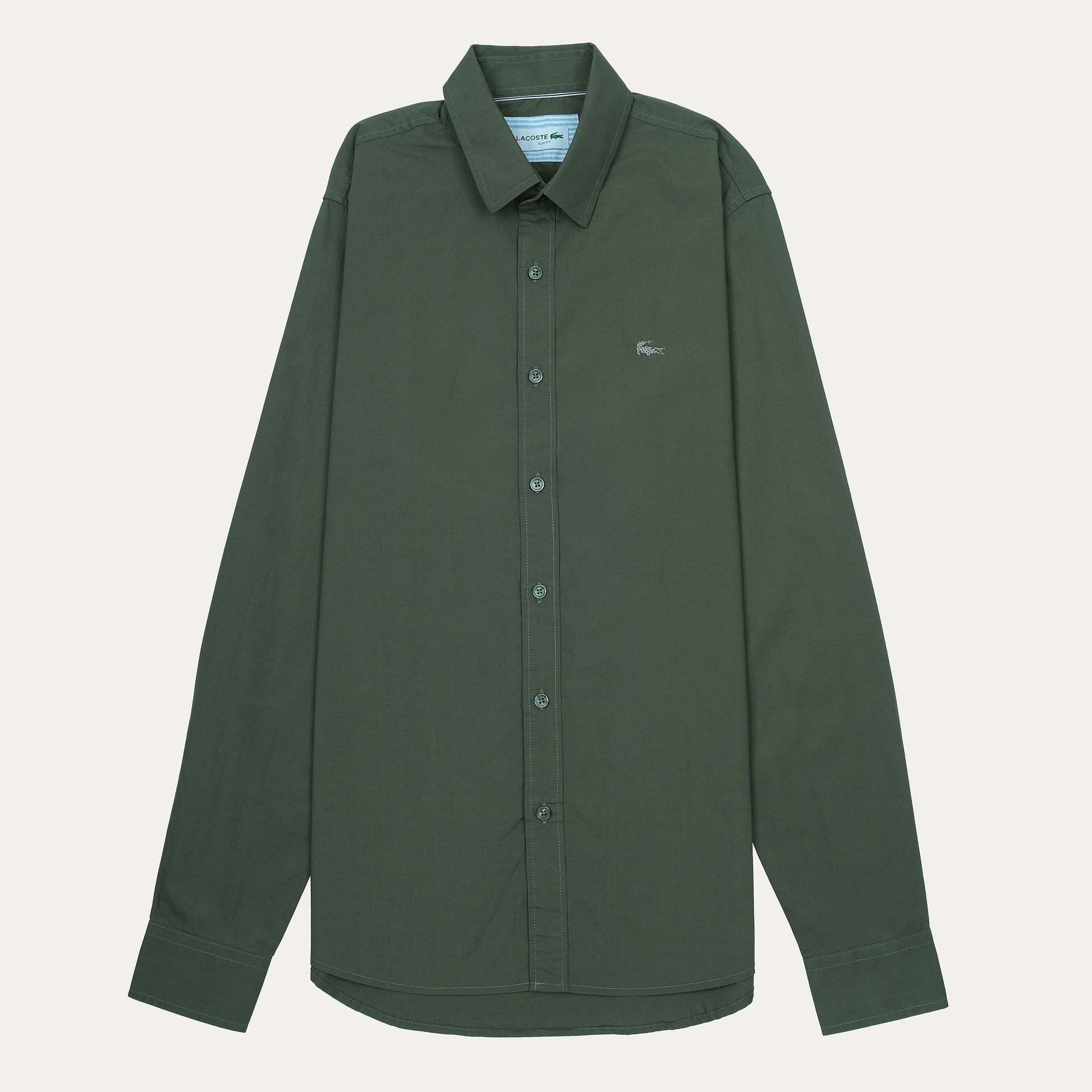 Lacoste Slim Fit Olive Green Elegance Shirt