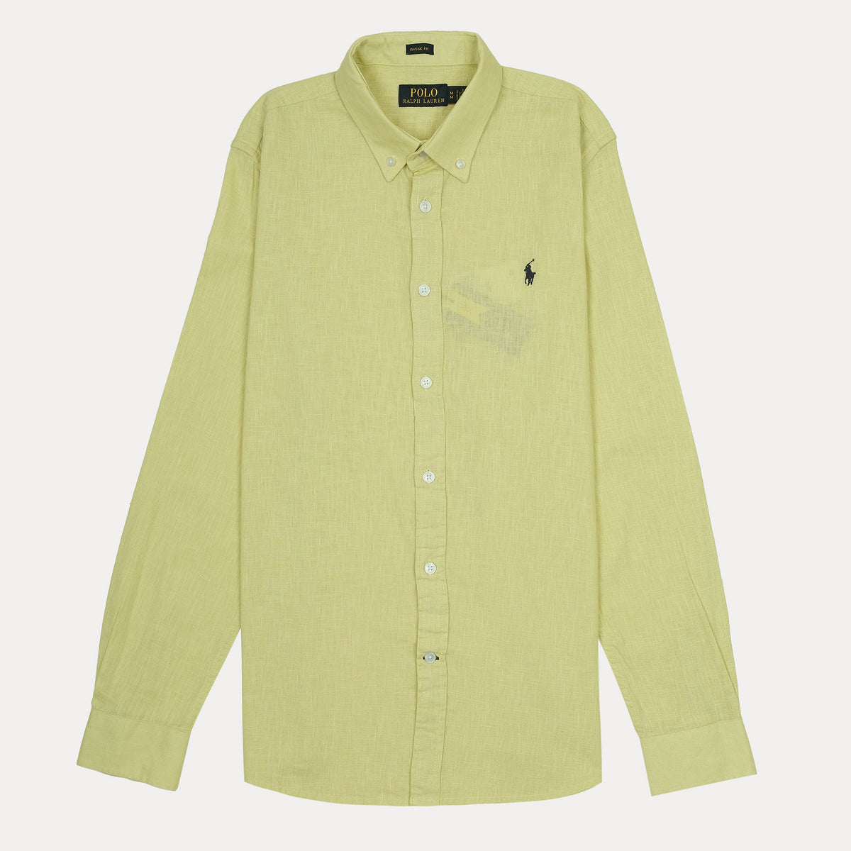POLO RALPH LAUREN Linen Classic Fit Long Sleeve Button-Down Shirt in Light Yellow