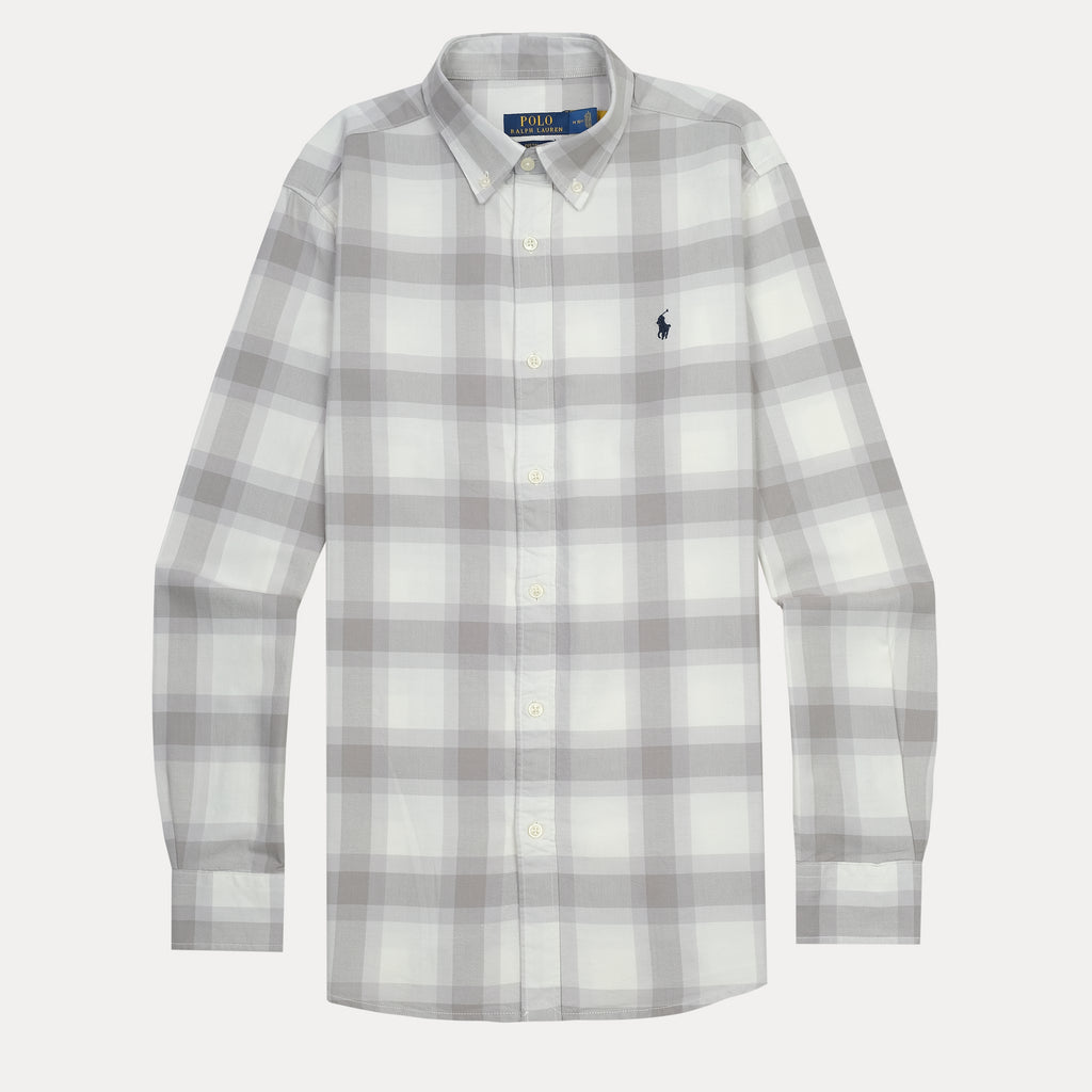 Polo Ralph Lauren Custom Fit Plaid Shirt in Misty Gray
