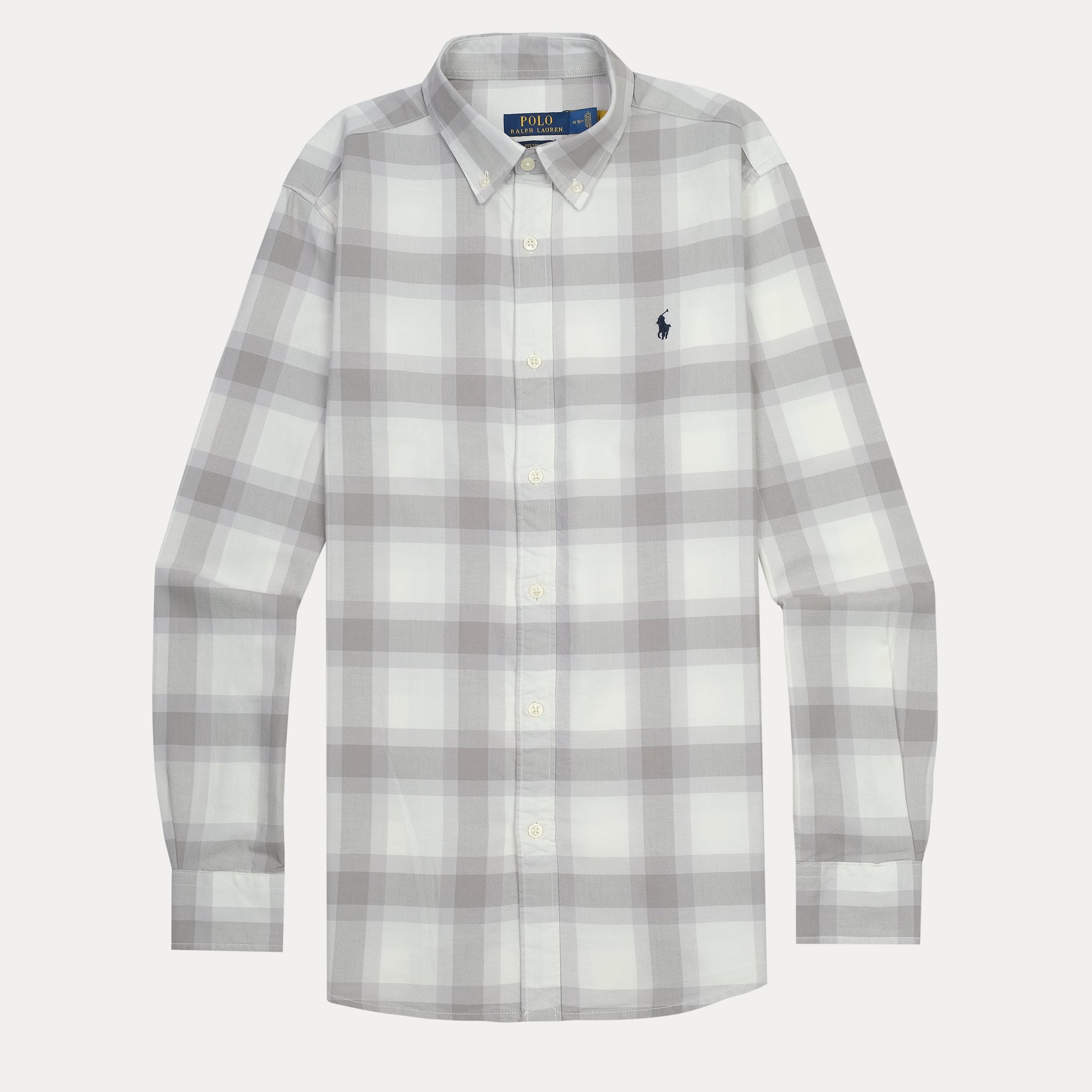 Polo Ralph Lauren Custom Fit Plaid Shirt in Misty Gray