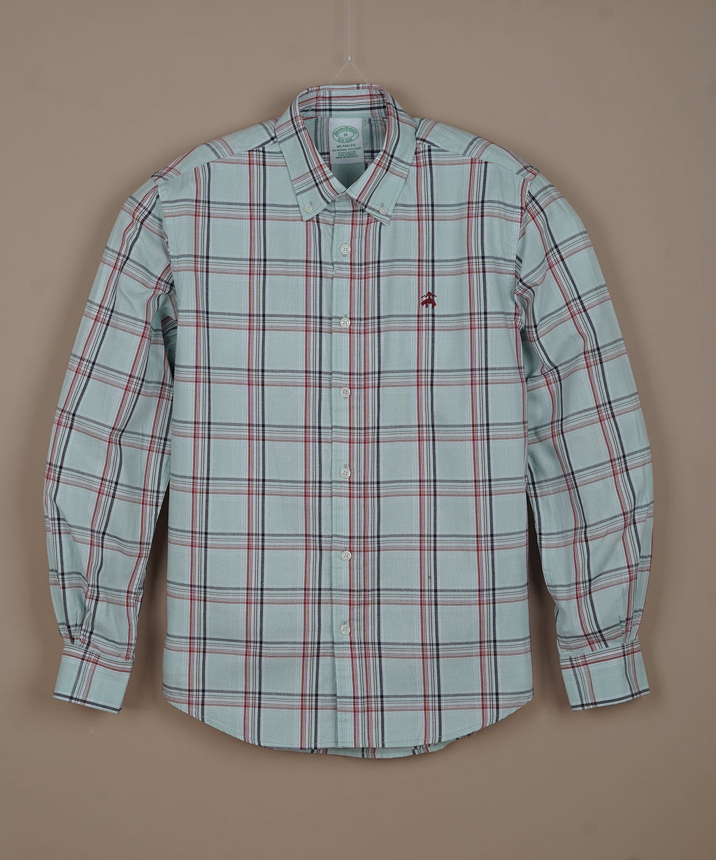 BROOKS BROTHERS Seraphic Seafoam Tailored Fit Long Sleeve Stretch Oxford Shirt