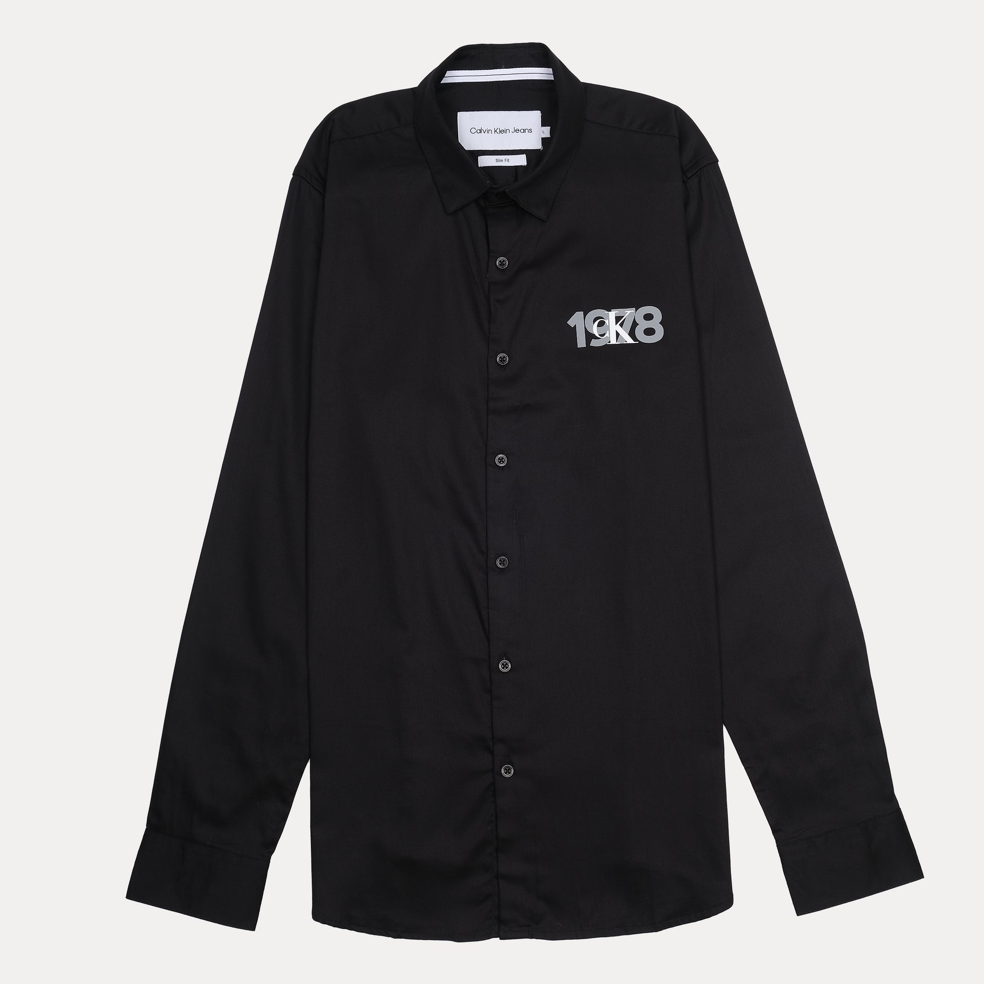 Calvin Klein Jeans 1978 Slim Fit Black Button-Up Shirt