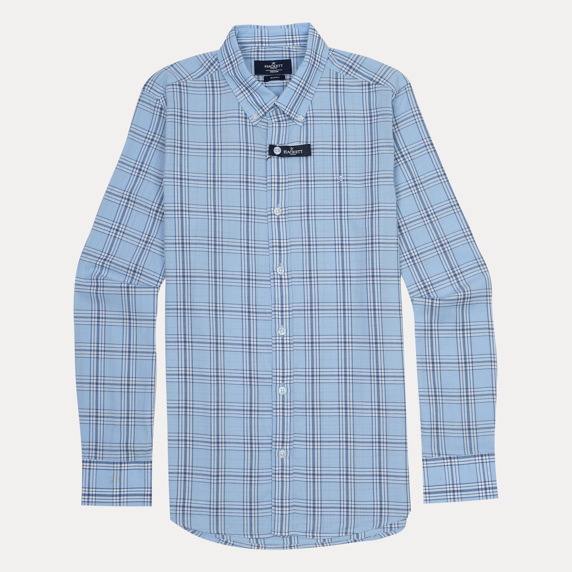 HACKETT Effervescent Sky Checkered Slim Fit Shirt