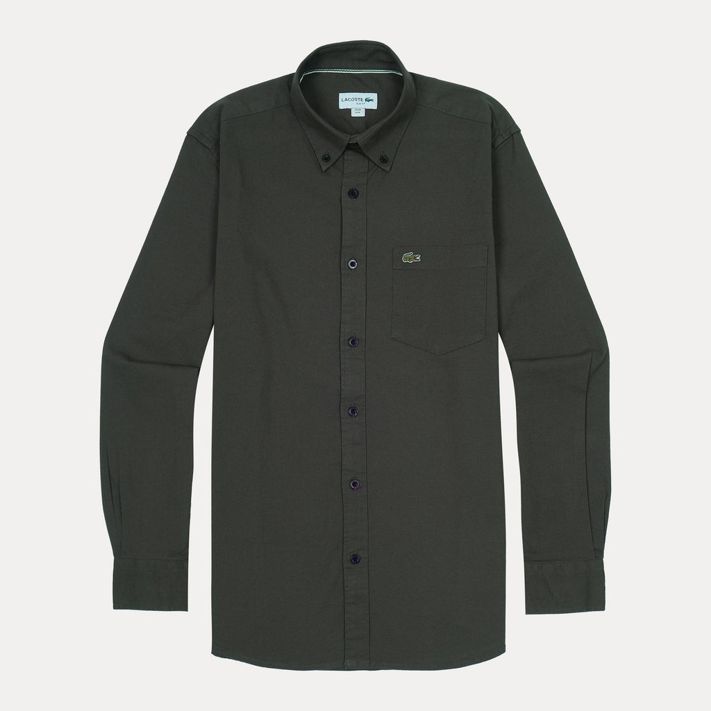 LACOSTE Midnight Onyx Tailored Fit Long Sleeve Button-Up Shirt