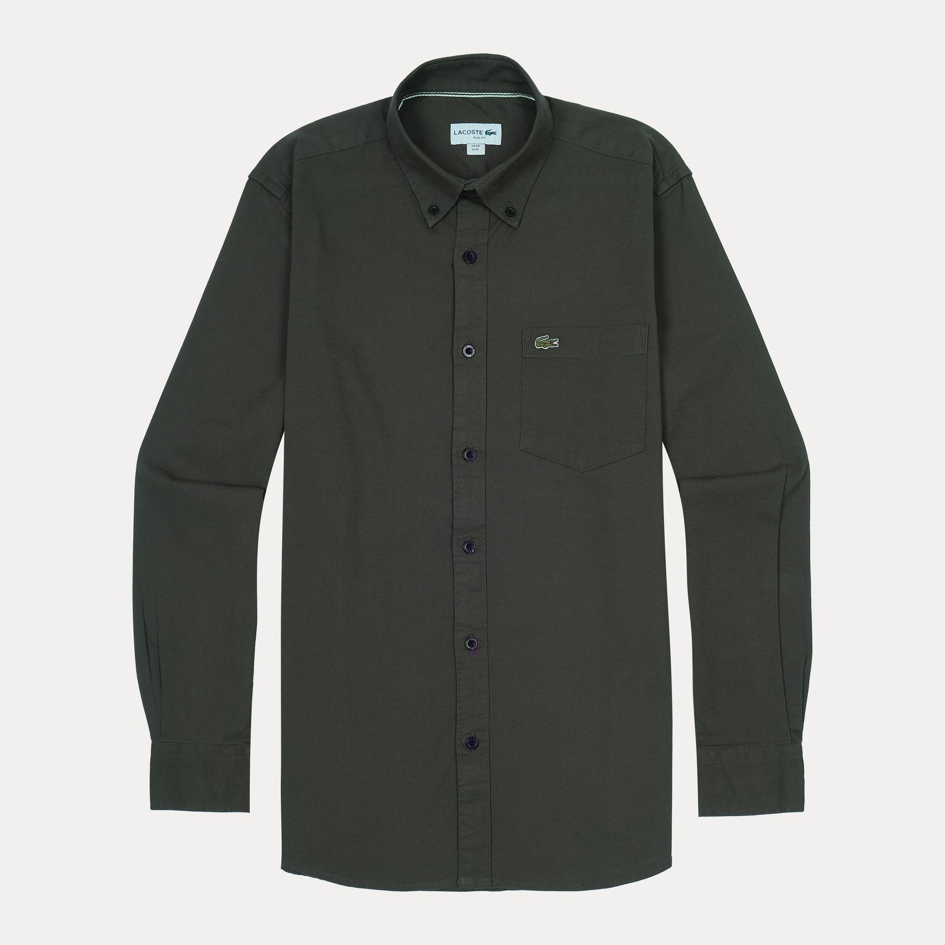 LACOSTE Midnight Onyx Tailored Fit Long Sleeve Button-Up Shirt