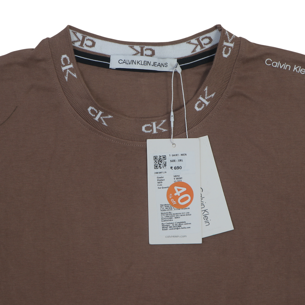 CALVIN KLEIN JEANS Untamed Sable Umber Casual Fit Short Sleeve T-Shirt