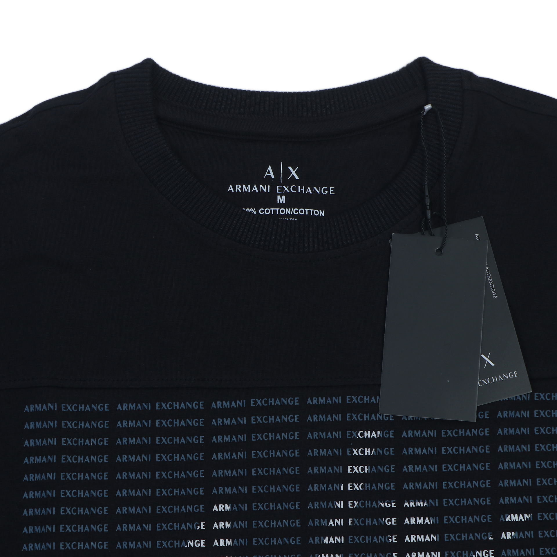 ARMANI EXCHANGE Prismatic Onyx Whisper Short Sleeve Premium Cotton T-Shirt