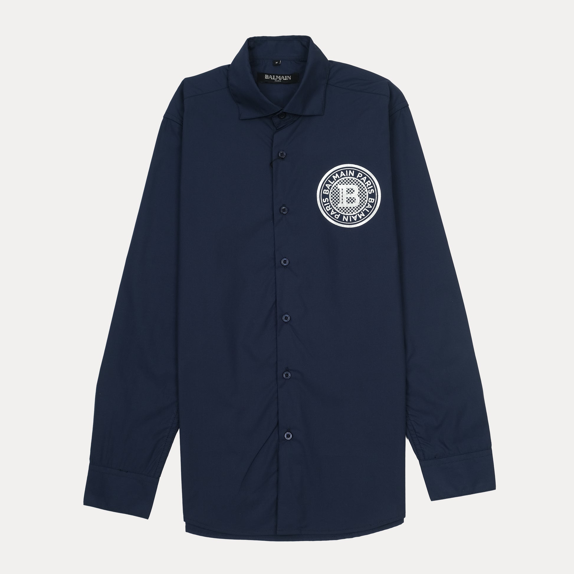 BALMAIN Opulent Azure Classic Fit Long Sleeve Shirt