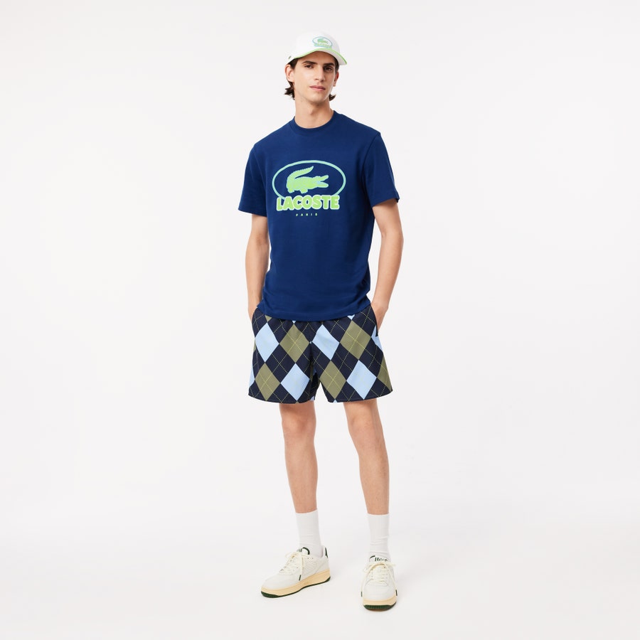 LACOSTE Deep Ocean Slim Fit Short Sleeve Graphic Tee