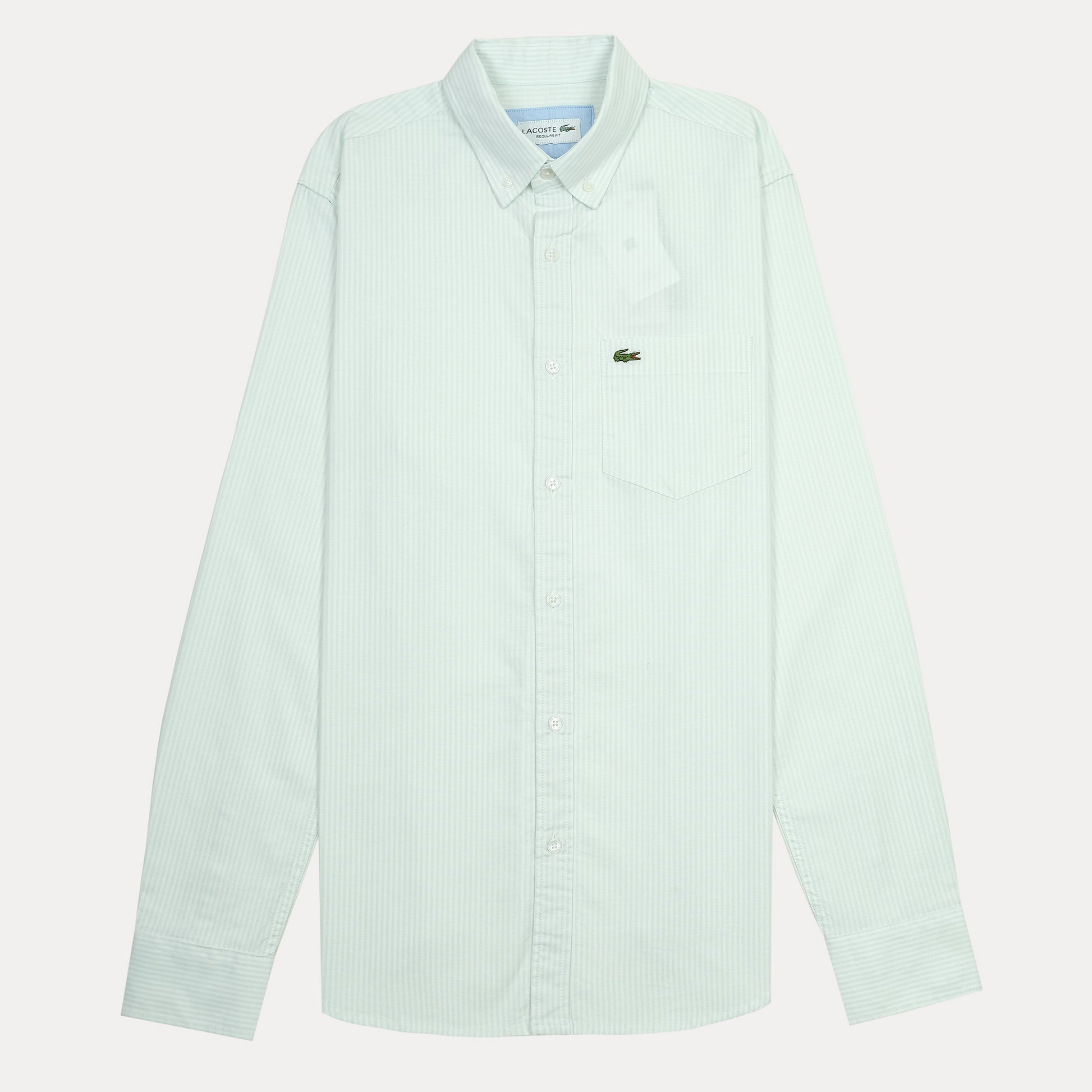Lacoste Serene Striped Regular Fit Shirt in Soft Mint