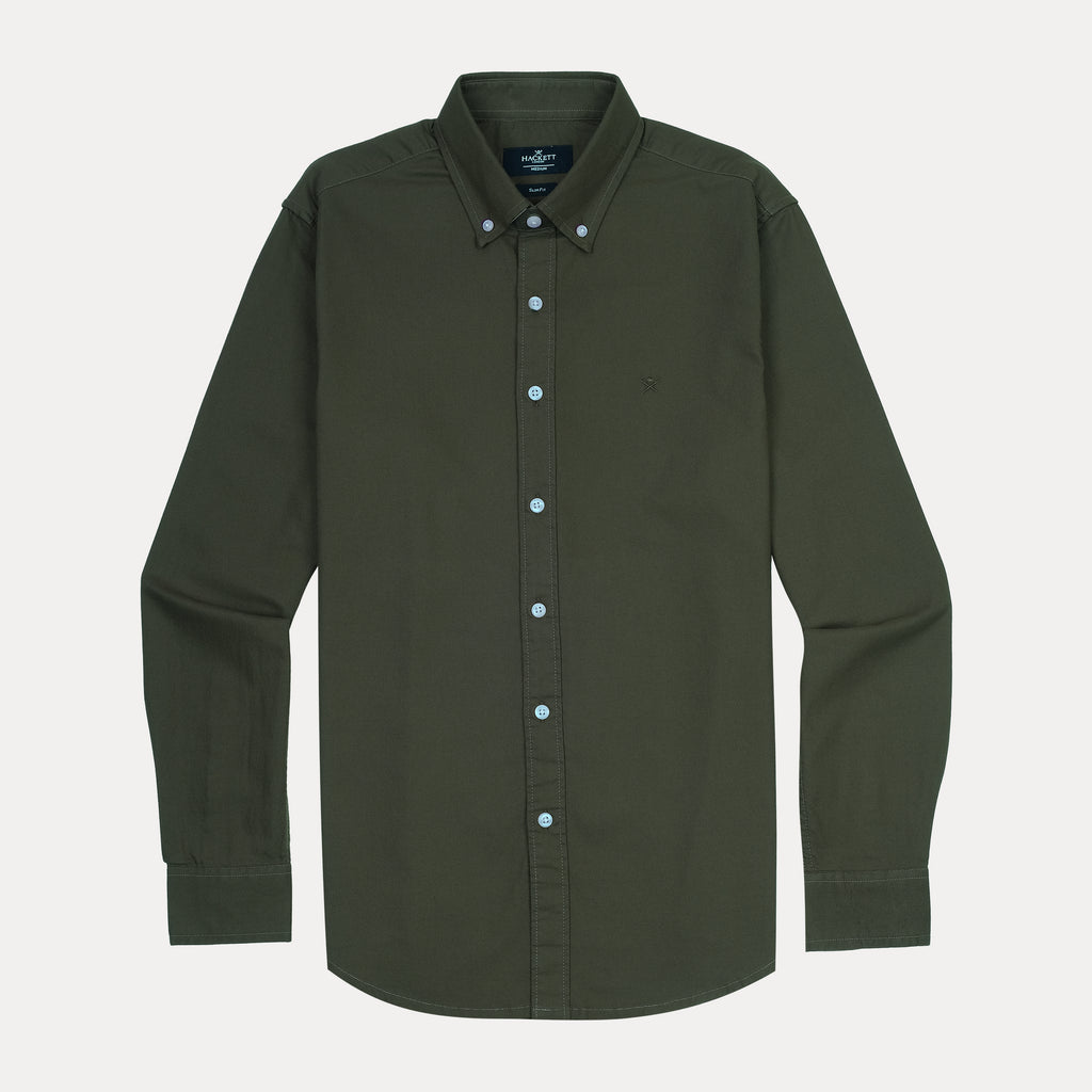 HACKETT Earthy Olive Slim Fit Shirt