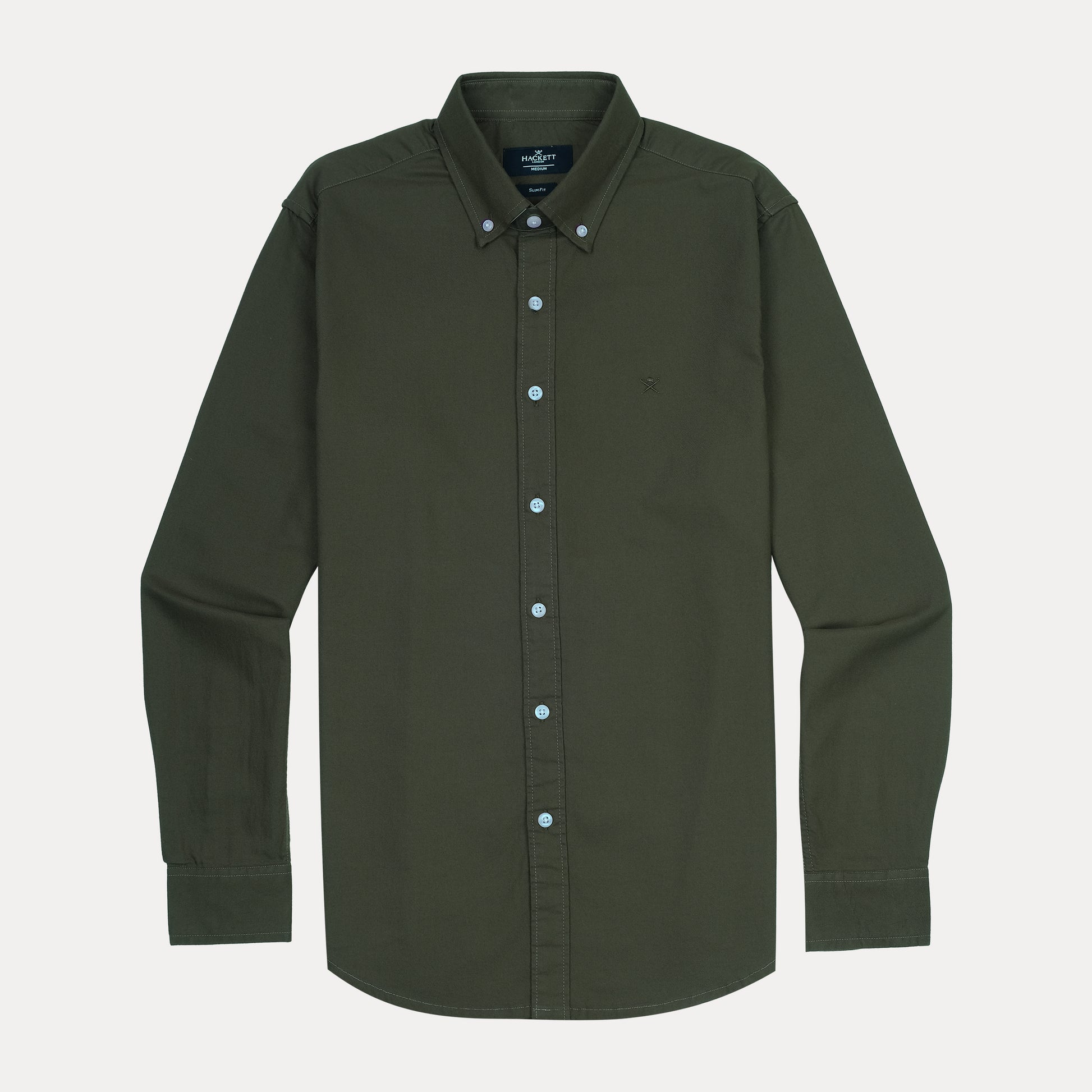 HACKETT Earthy Olive Slim Fit Shirt