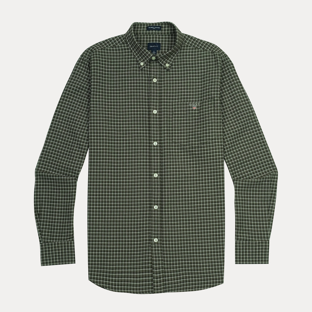 GANT The Beefy Oxford Shirt - Forest Green Checkered Elegance