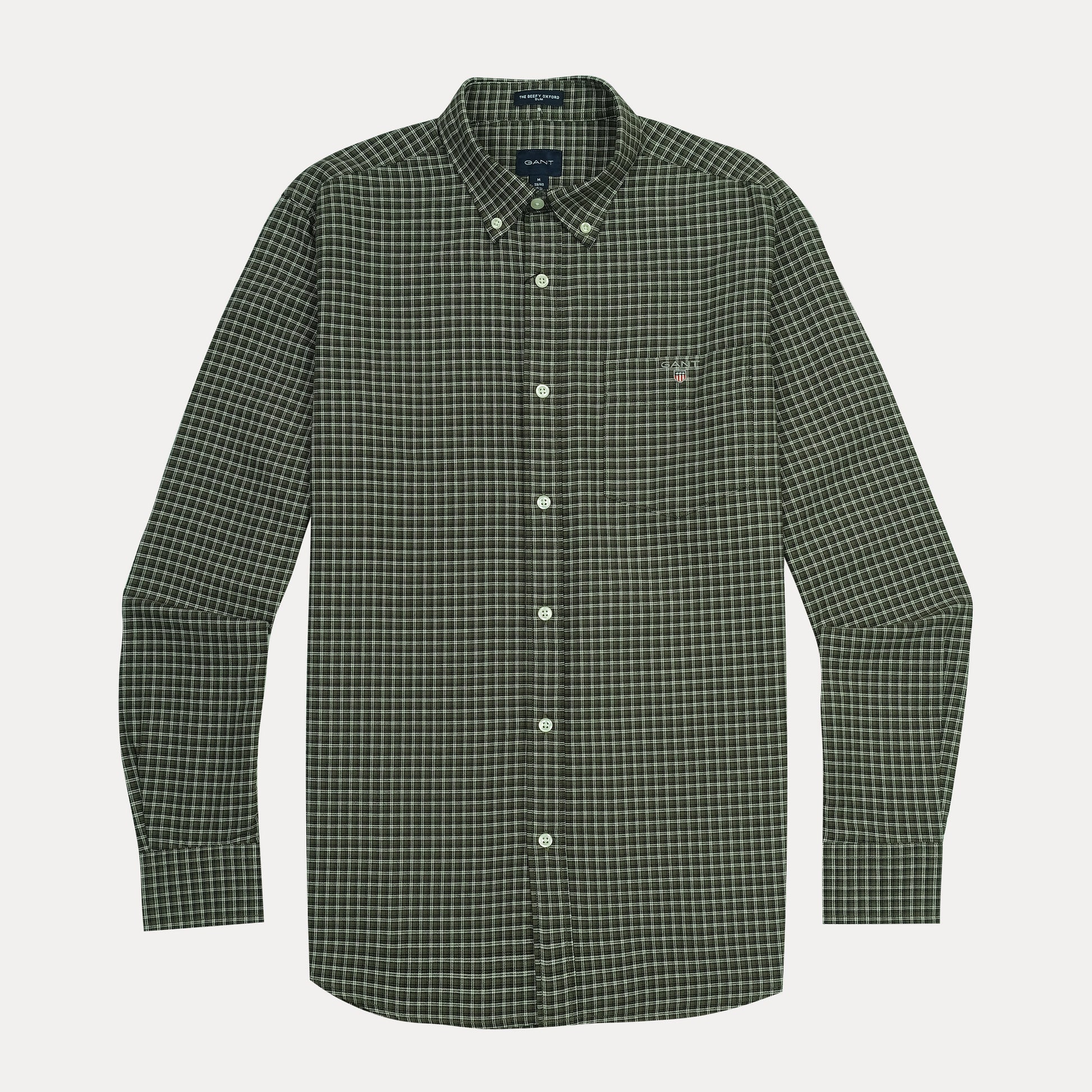 GANT The Beefy Oxford Shirt - Forest Green Checkered Elegance