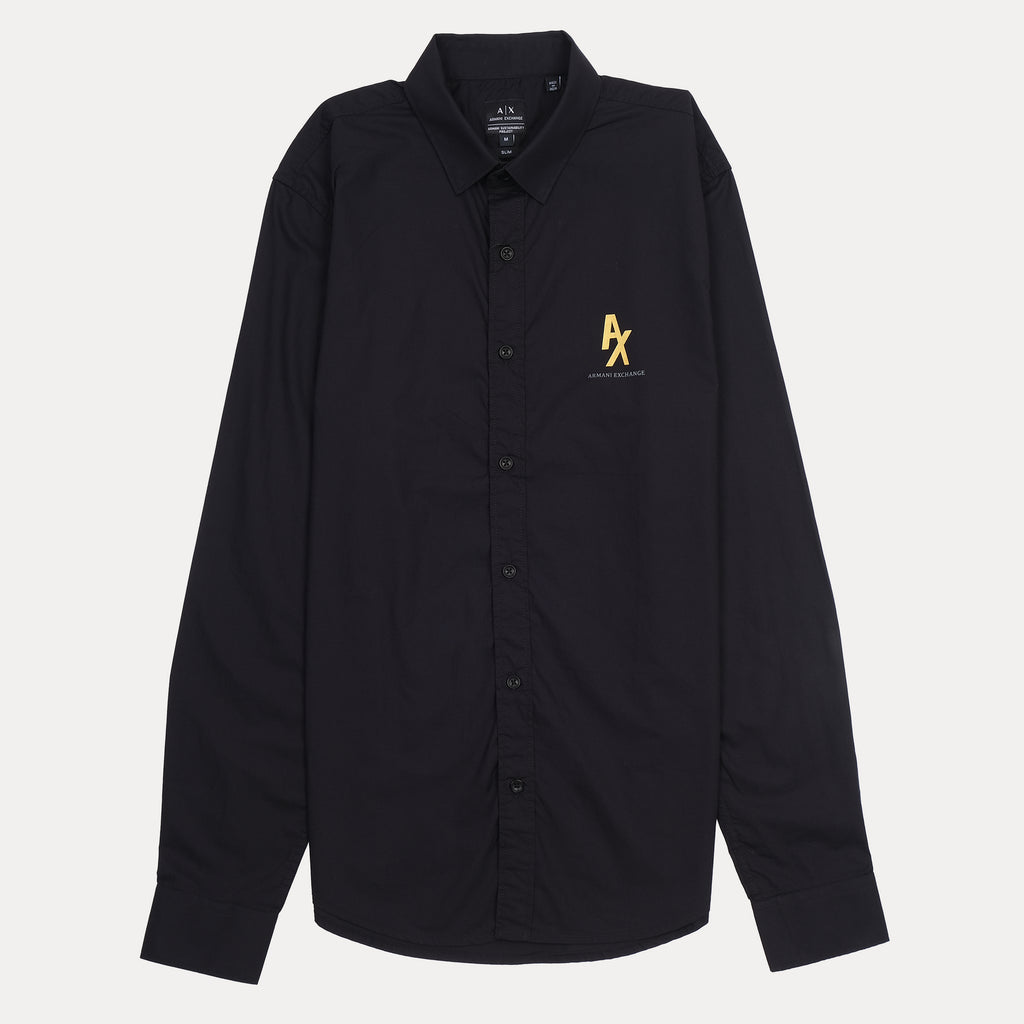 Armani Exchange Slim Fit Black Dress Shirt