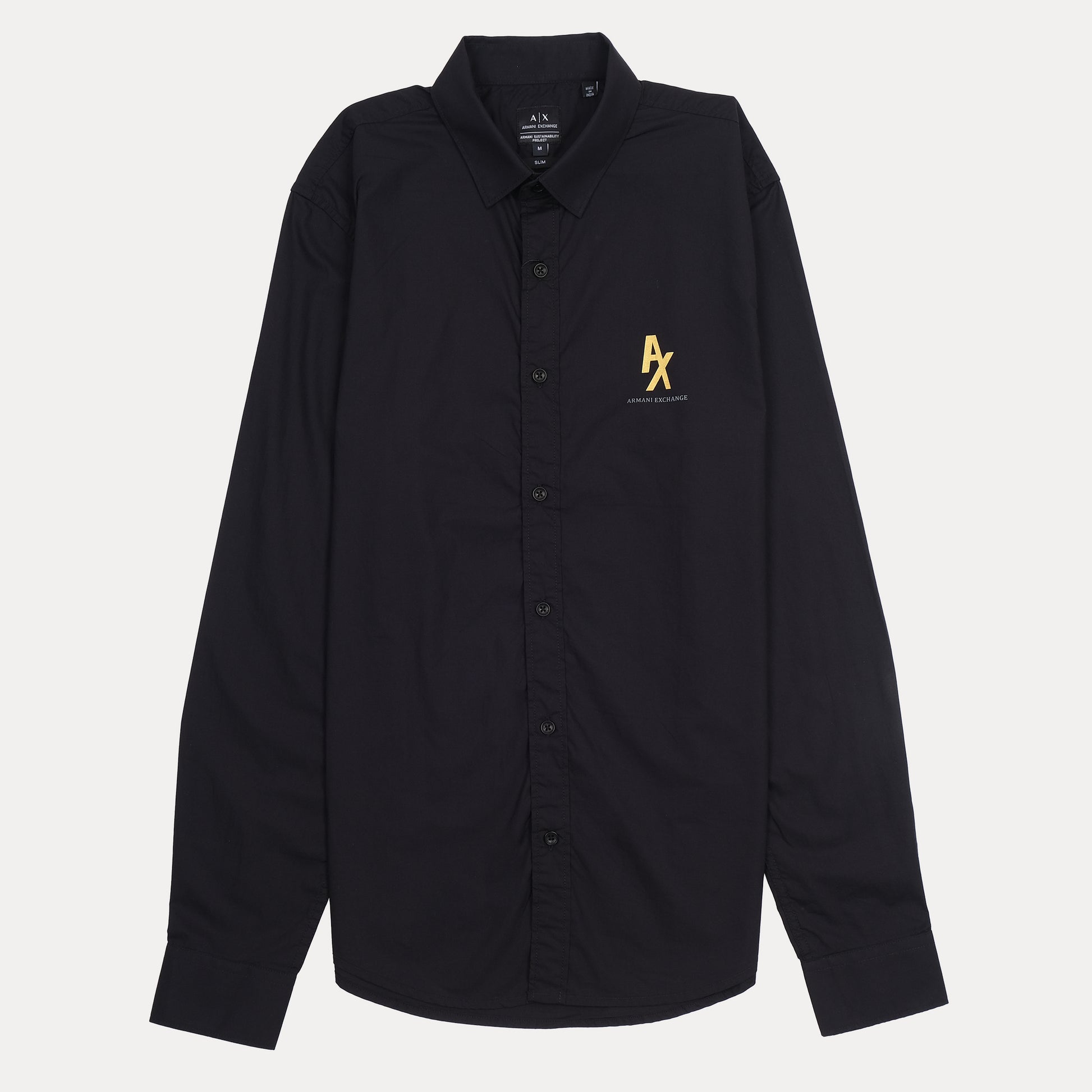 Armani Exchange Slim Fit Black Dress Shirt