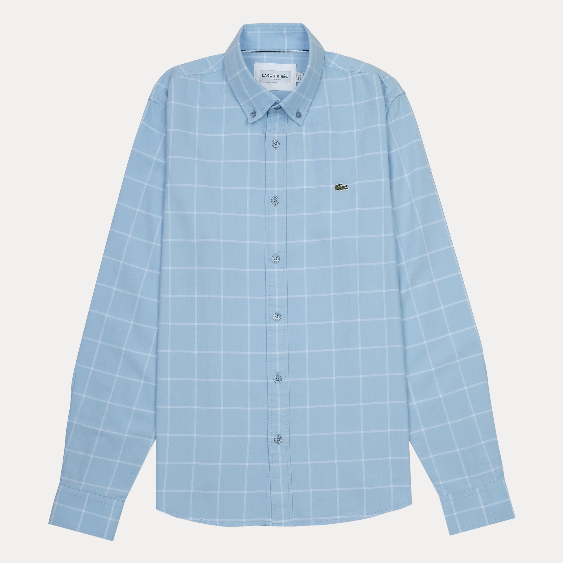 Lacoste Slim Fit Sky Blue Checkered Shirt