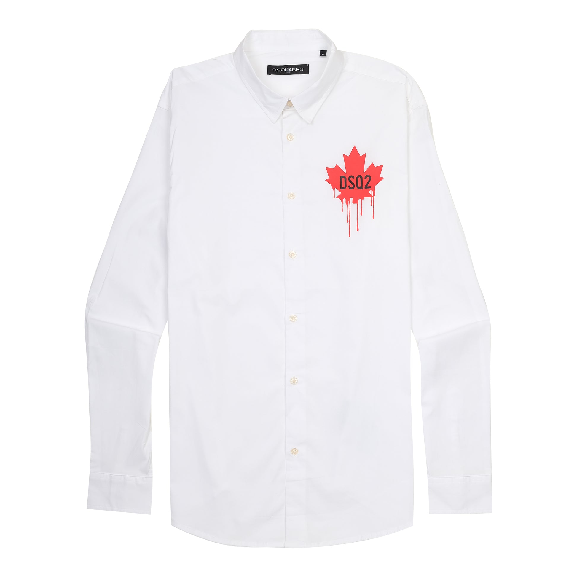 DSQUARED2 Crisp White Maple Drip Shirt