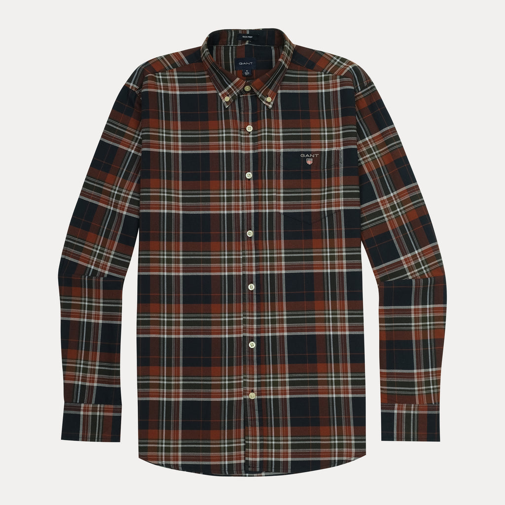 GANT Tech Prep Plaid Shirt in Rustic Autumn Hues