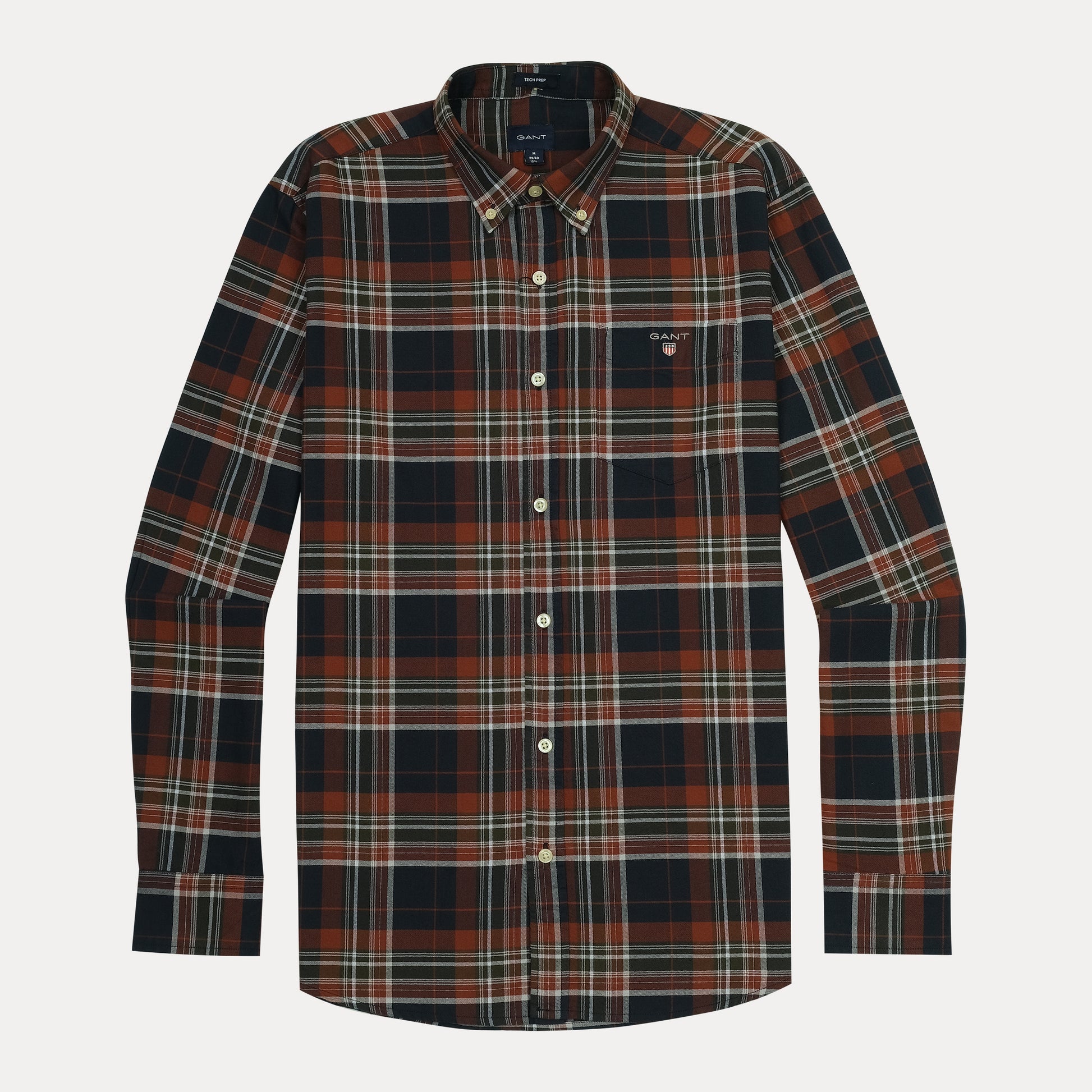 GANT Tech Prep Plaid Shirt in Rustic Autumn Hues