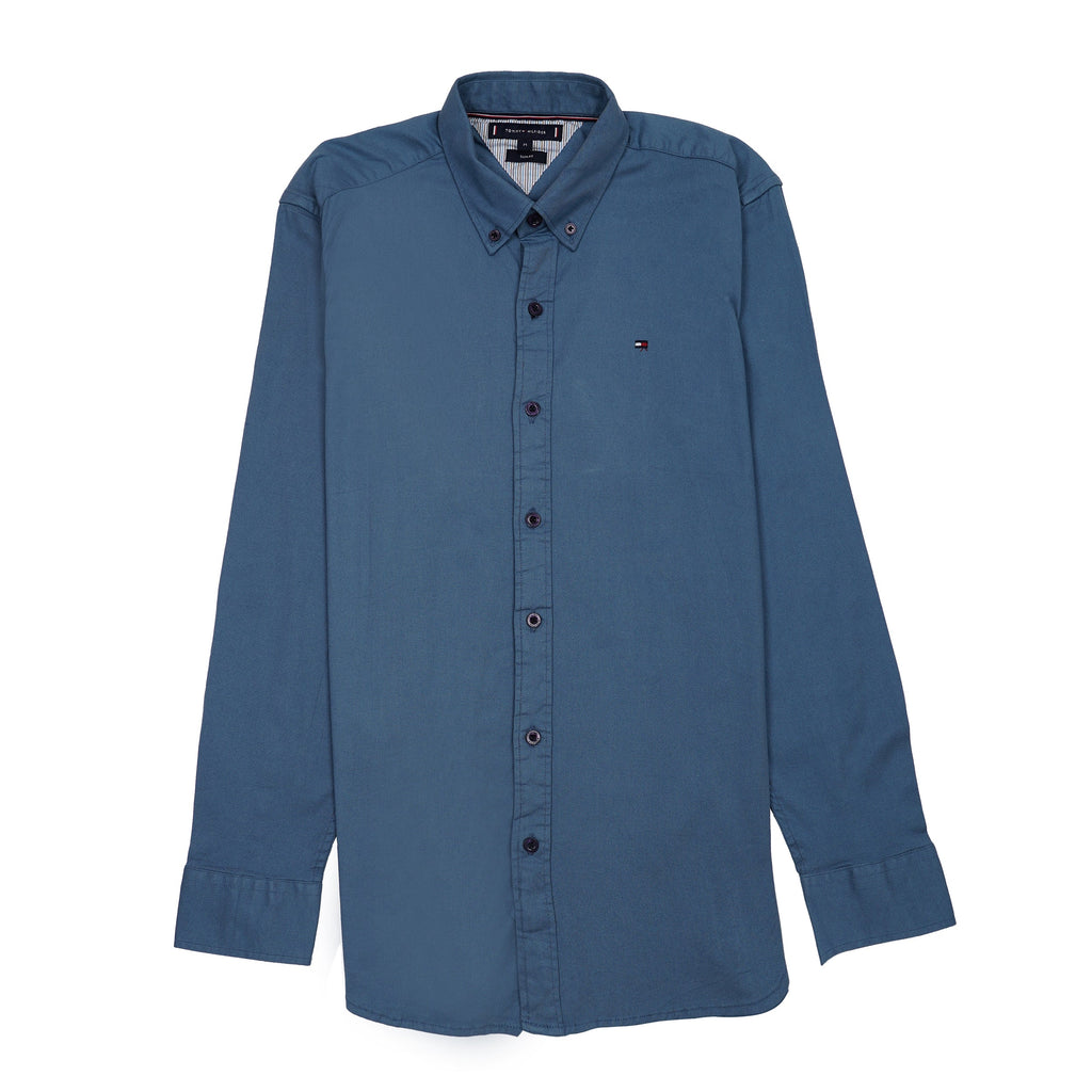 TOMMY HILFIGER Prismatic Azure Tailored Fit Long Sleeve Button-Up Shirt