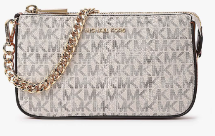 MICHAEL KORS Ethereal Cream Signature Print Crossbody Clutch