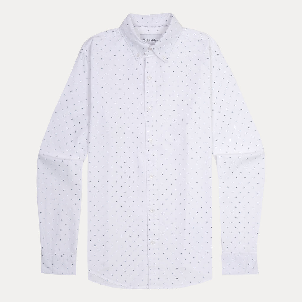 Calvin Klein Dapper Dot Delight Shirt in Crisp Cloud White