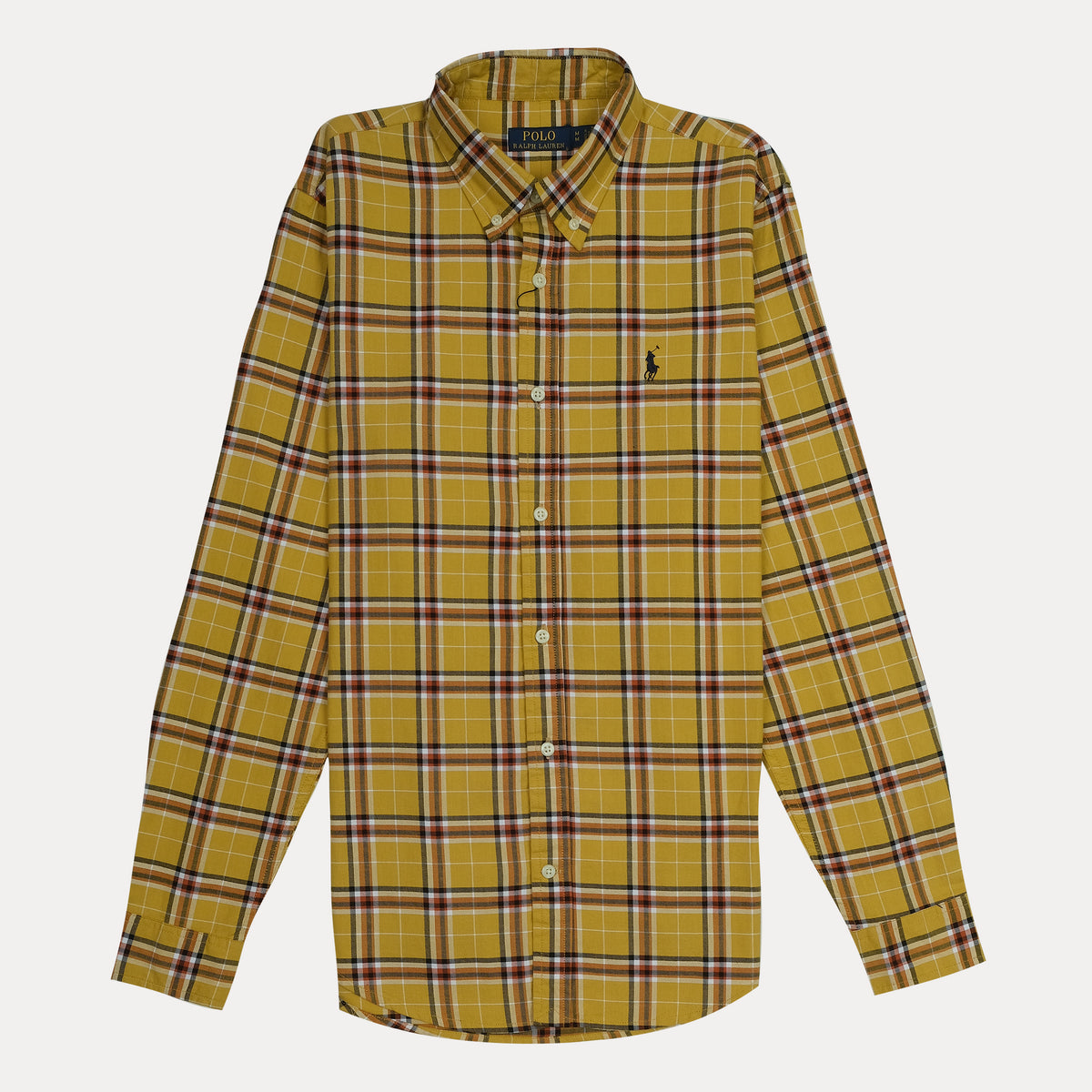POLO RALPH LAUREN Golden Amber Tailored Fit Long Sleeve Plaid Shirt