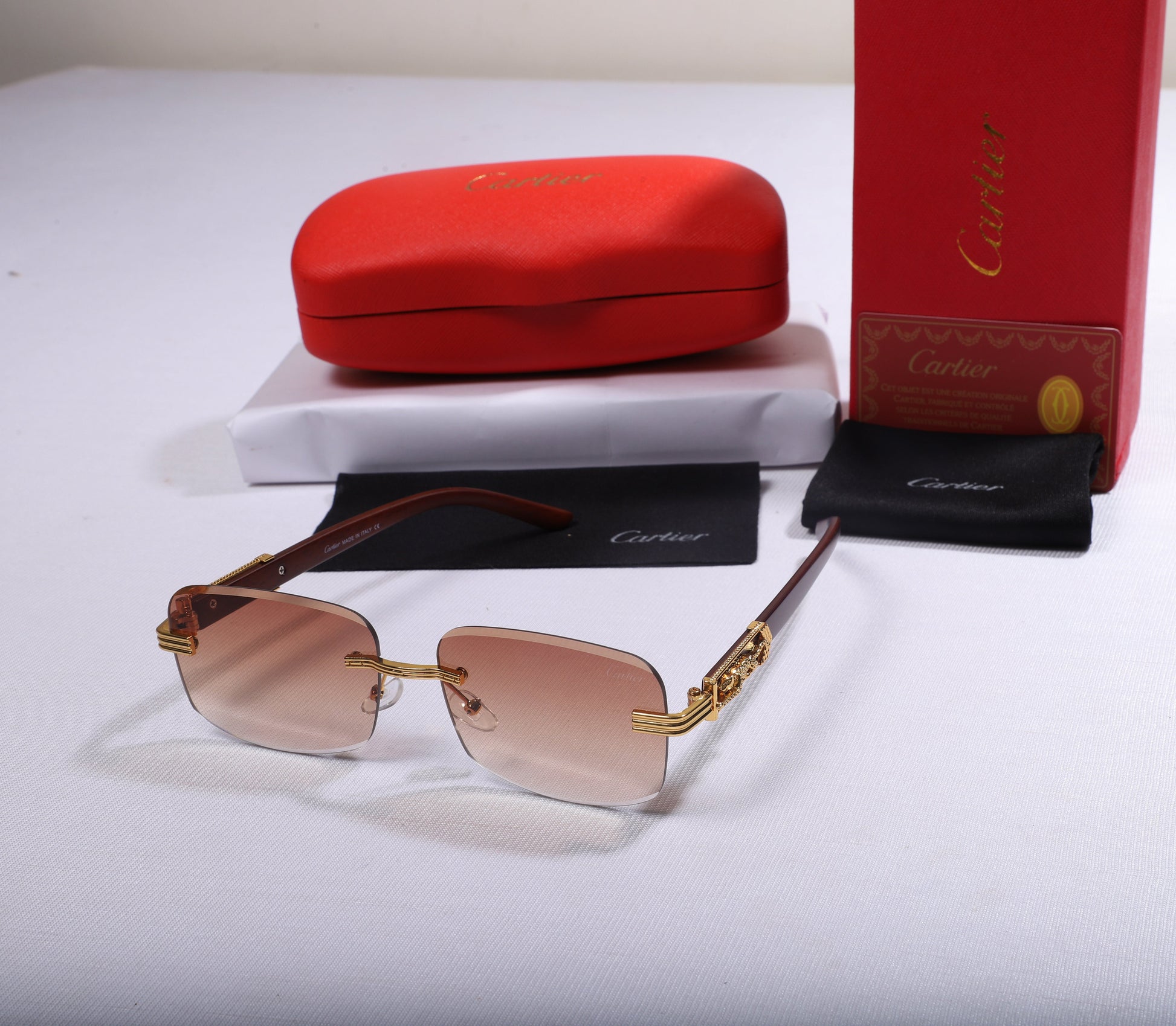 Cartier Elegant Gradient Square Sunglasses