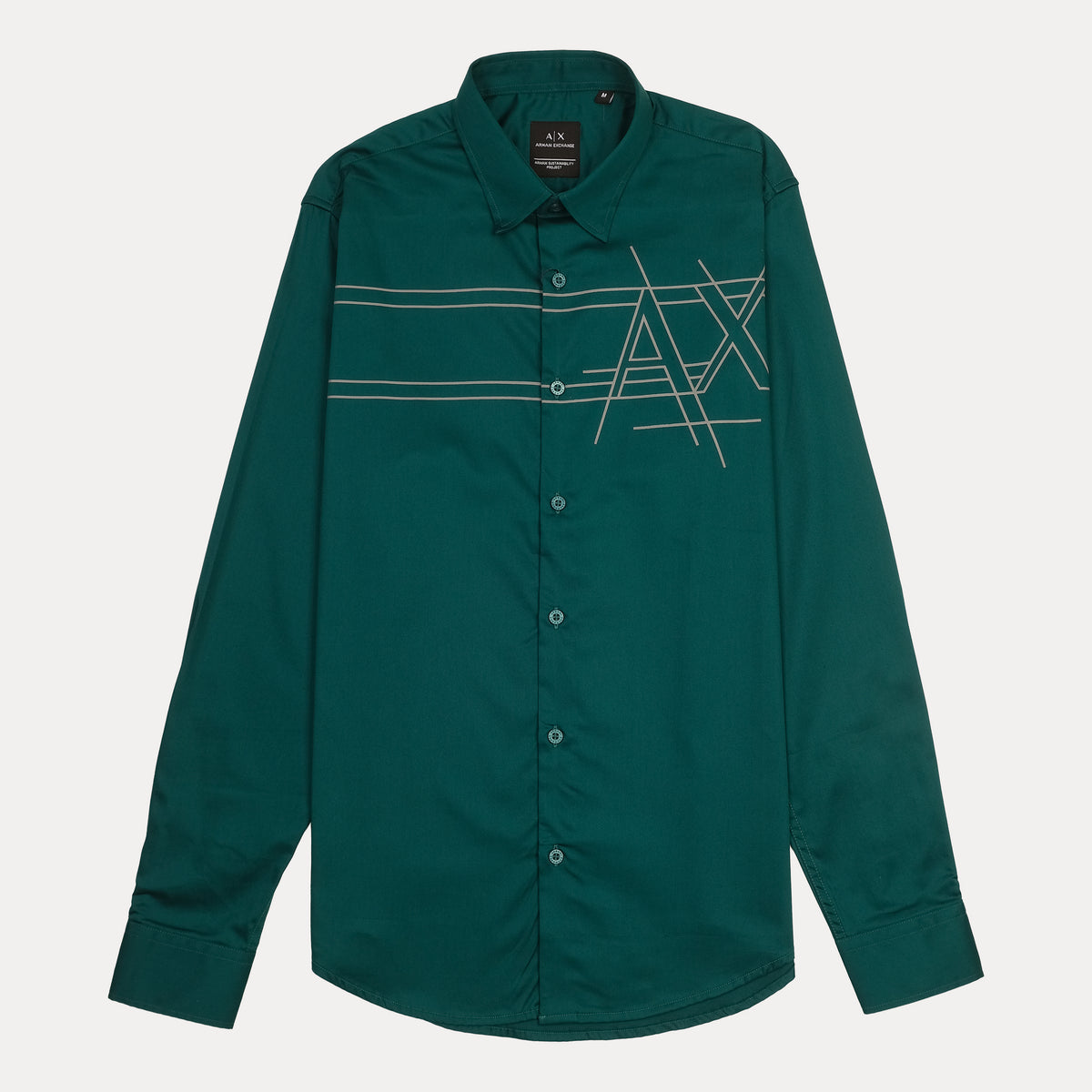 ARMANI EXCHANGE Opulent Cerulean Mist Classic Fit Long Sleeve Shirt