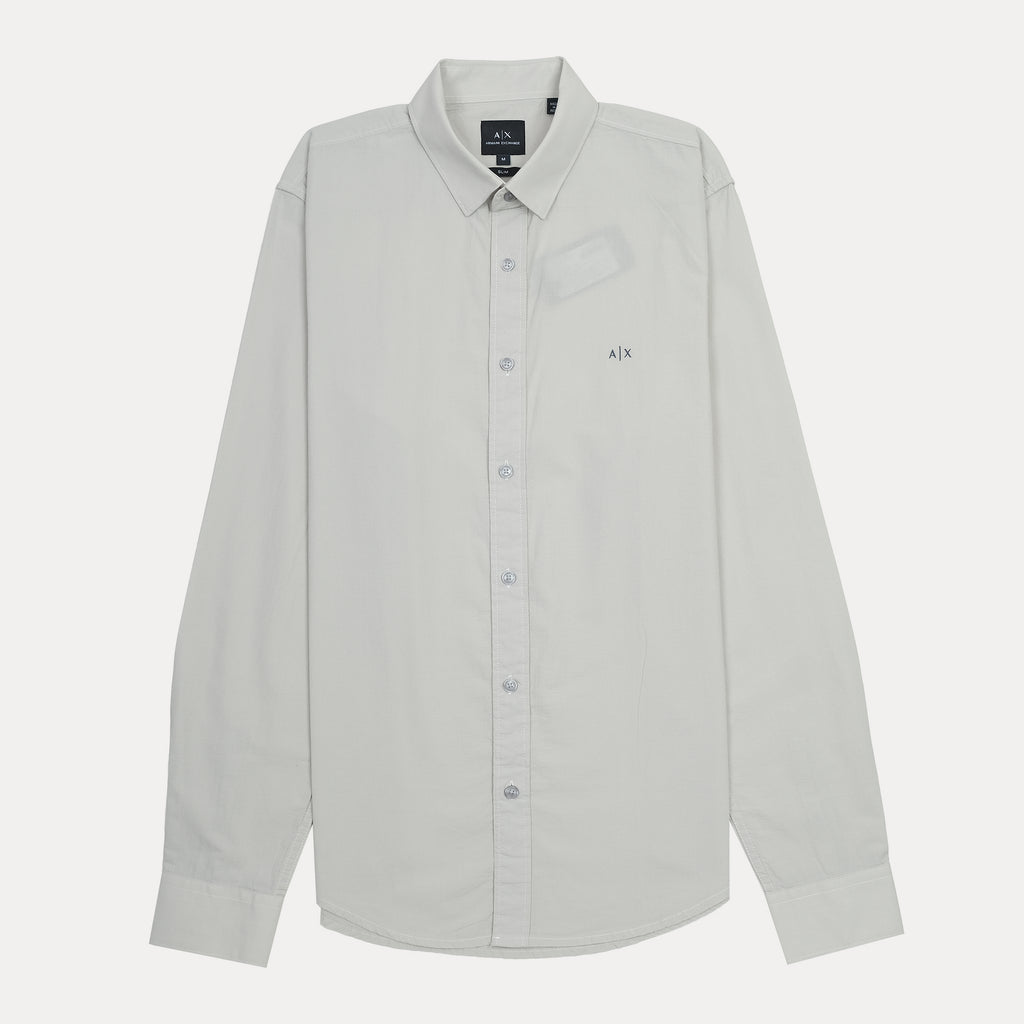 A|X Slim Fit Button-Up Shirt in Light Grey