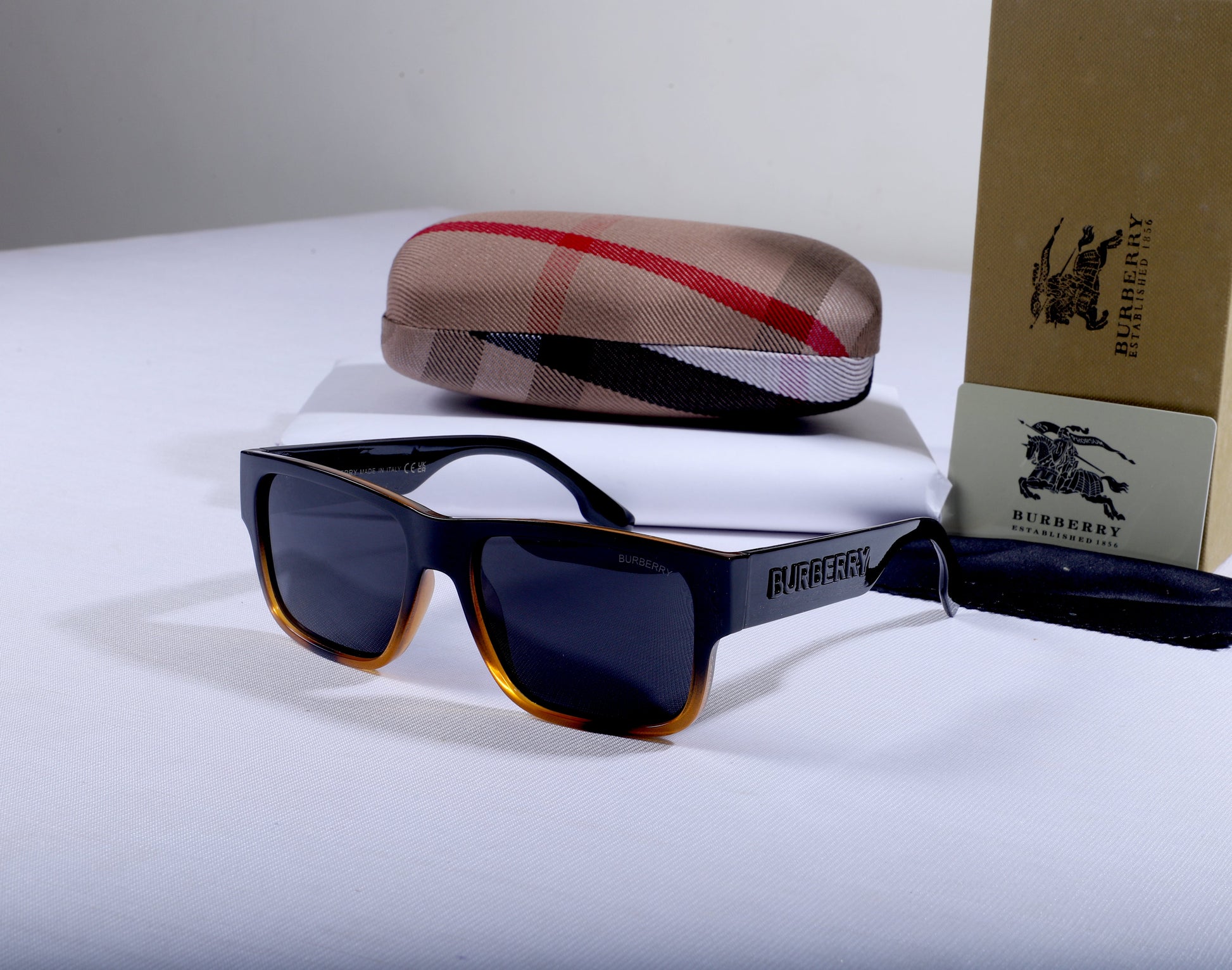 BURBERRY Classic Tortoiseshell Sunglasses with Case