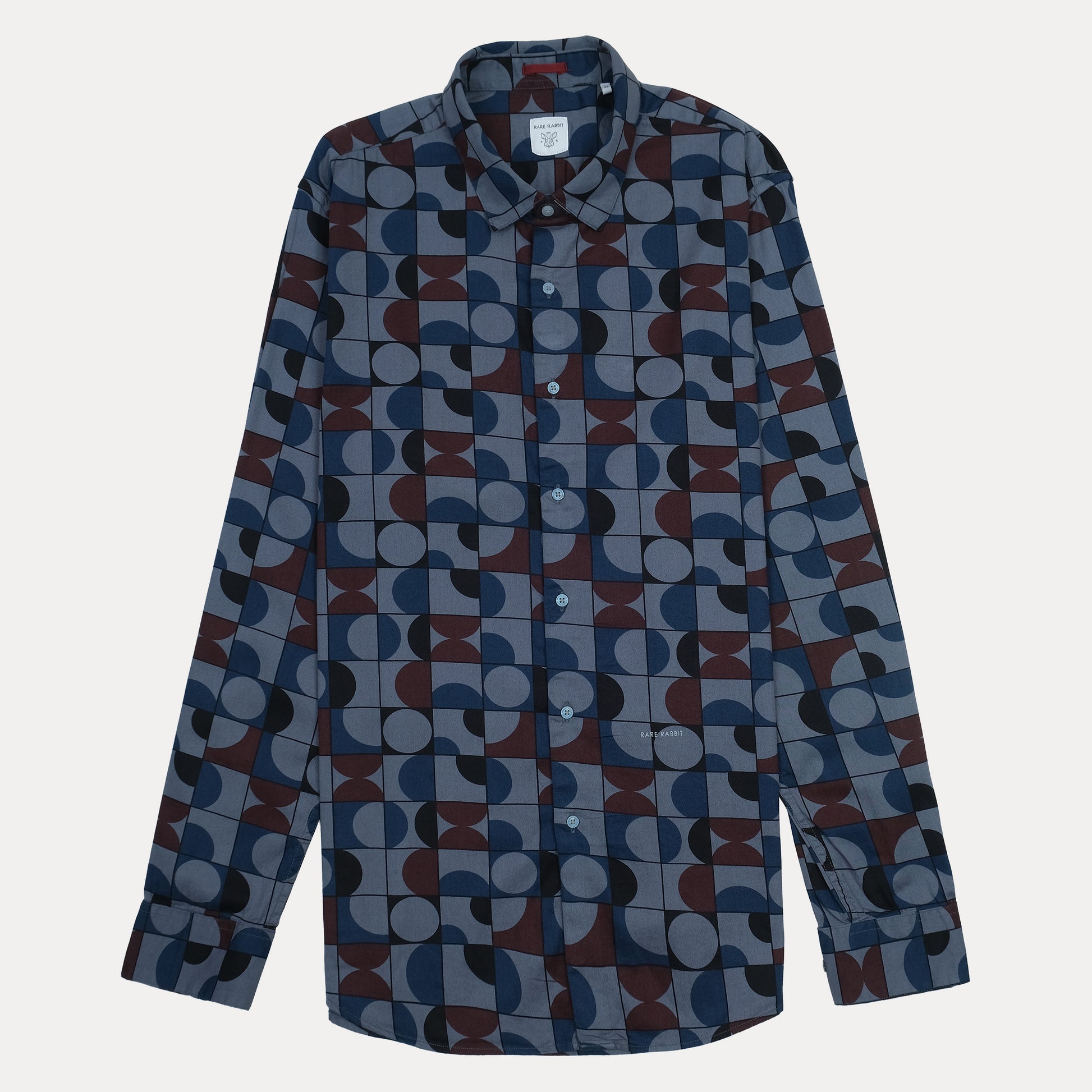 RARE RABBIT Geometric Print Long Sleeve Shirt