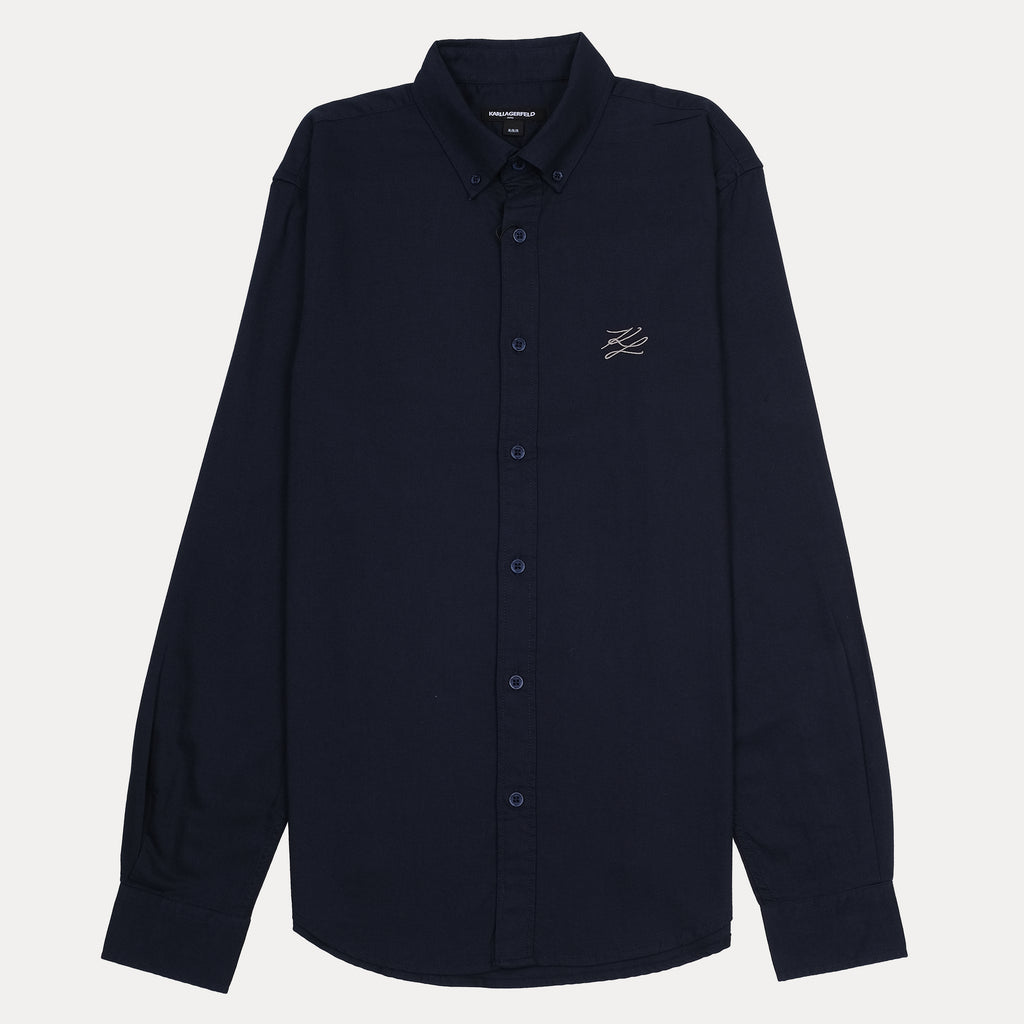 KARL LAGERFELD Elegant Midnight Blue Button-Up Shirt