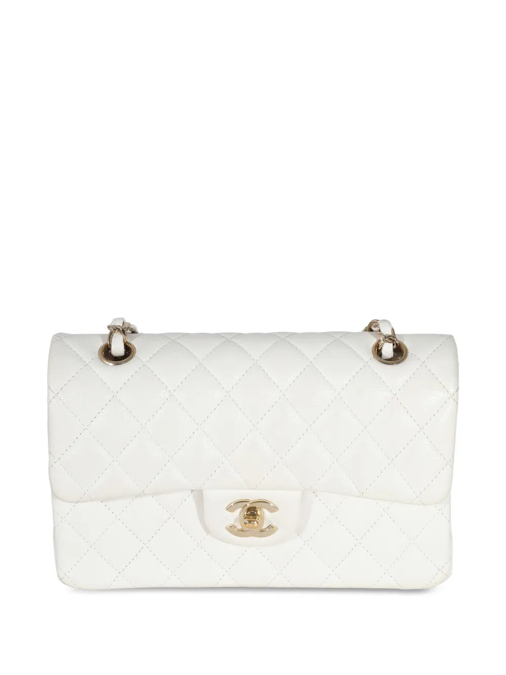 Chanel Classic Quilted White Leather Flap Bag