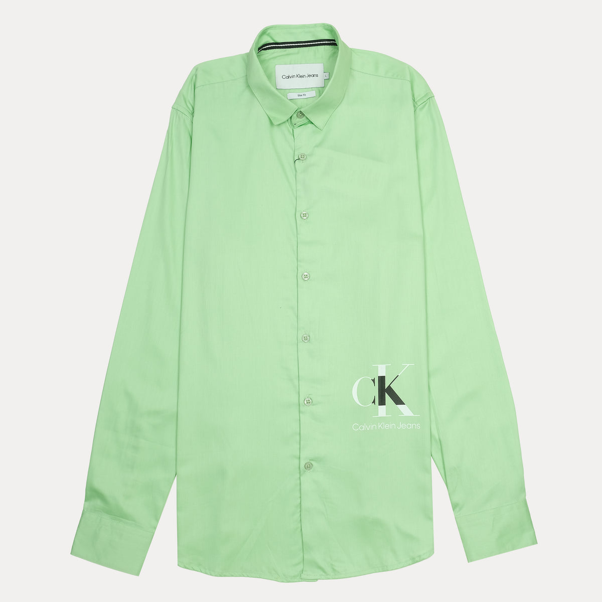Calvin Klein Jeans Slim Fit Green Button-Up Shirt