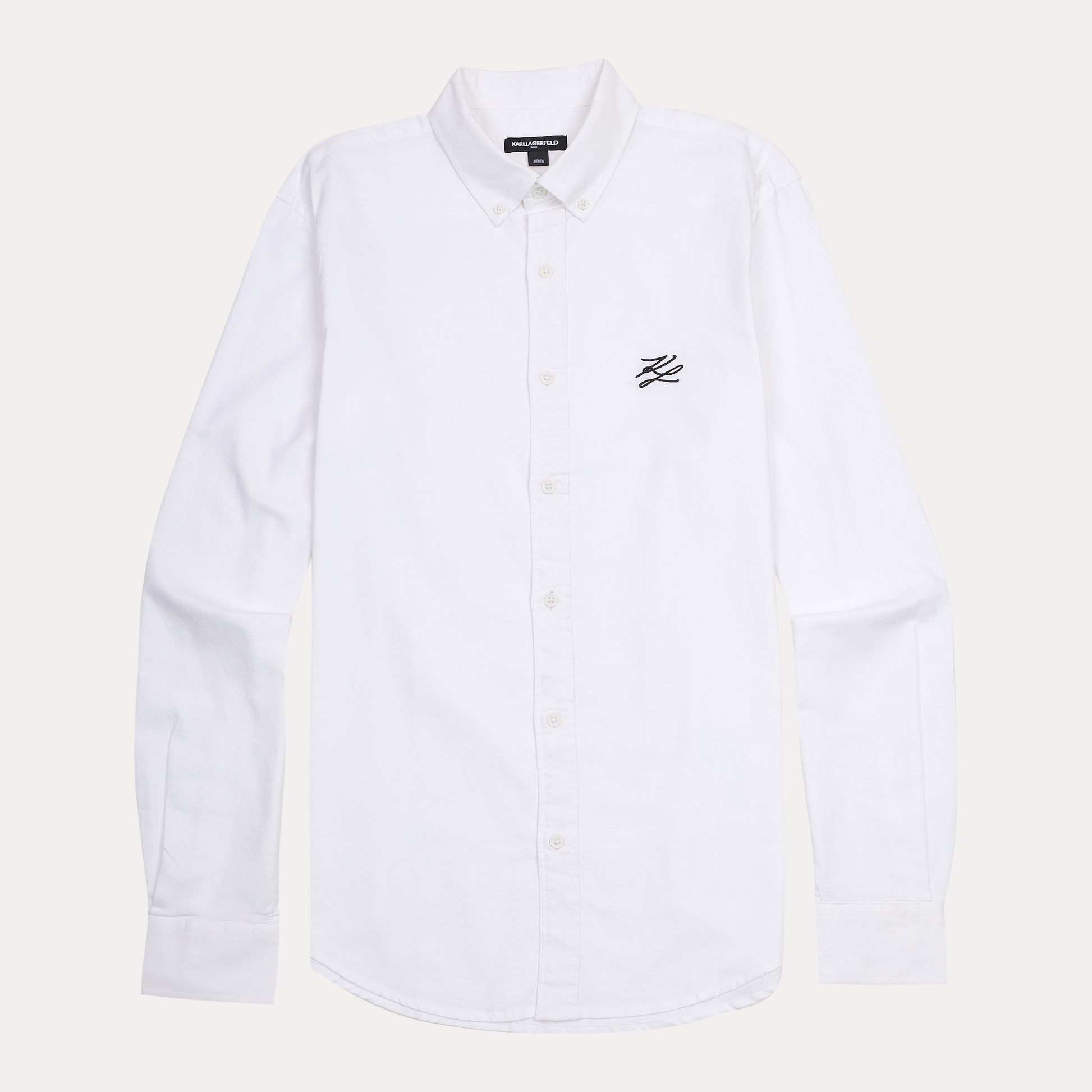 Karl Lagerfeld Elegant White Cotton Button-Up Shirt