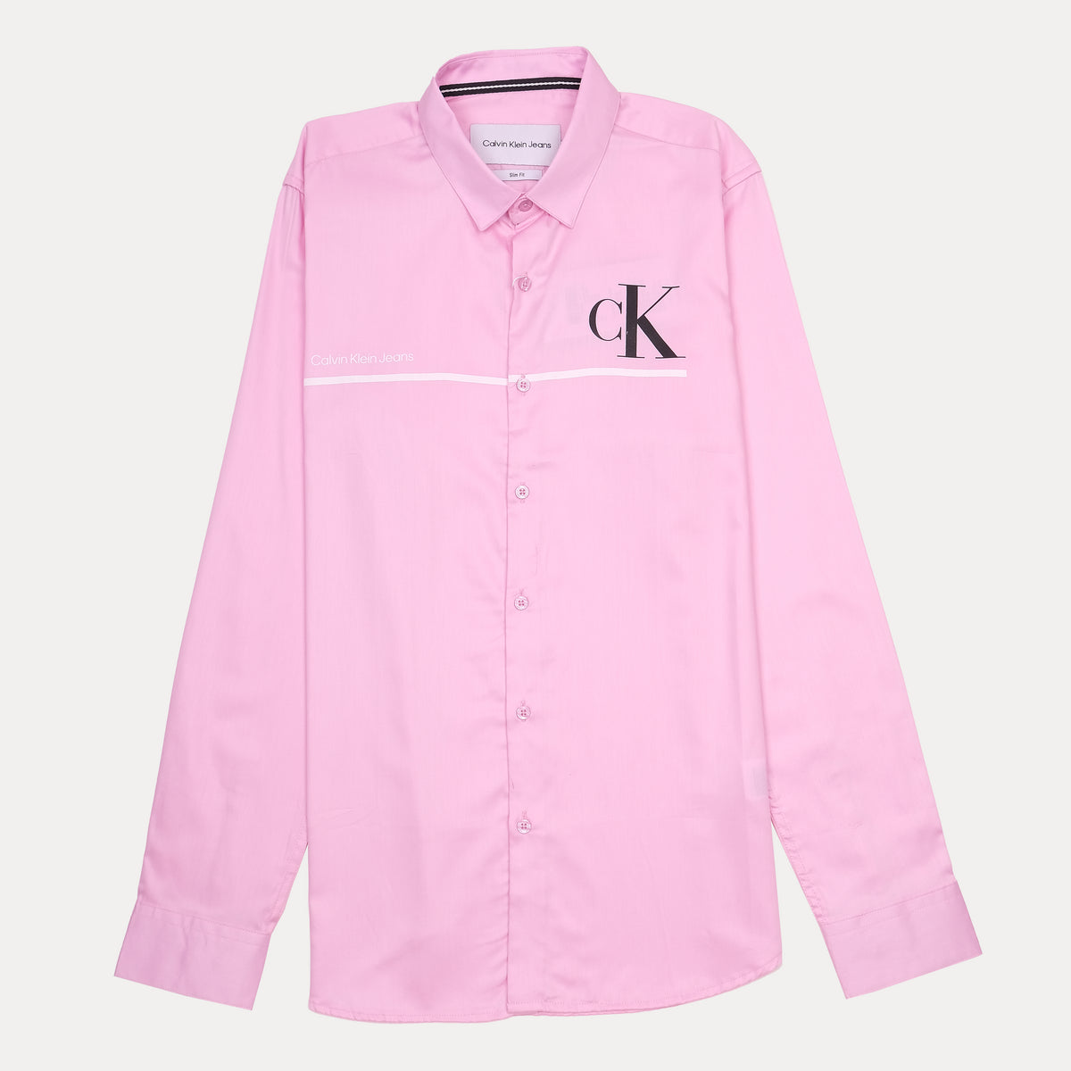 Calvin Klein Jeans Slim Fit Pink Button-Up Shirt