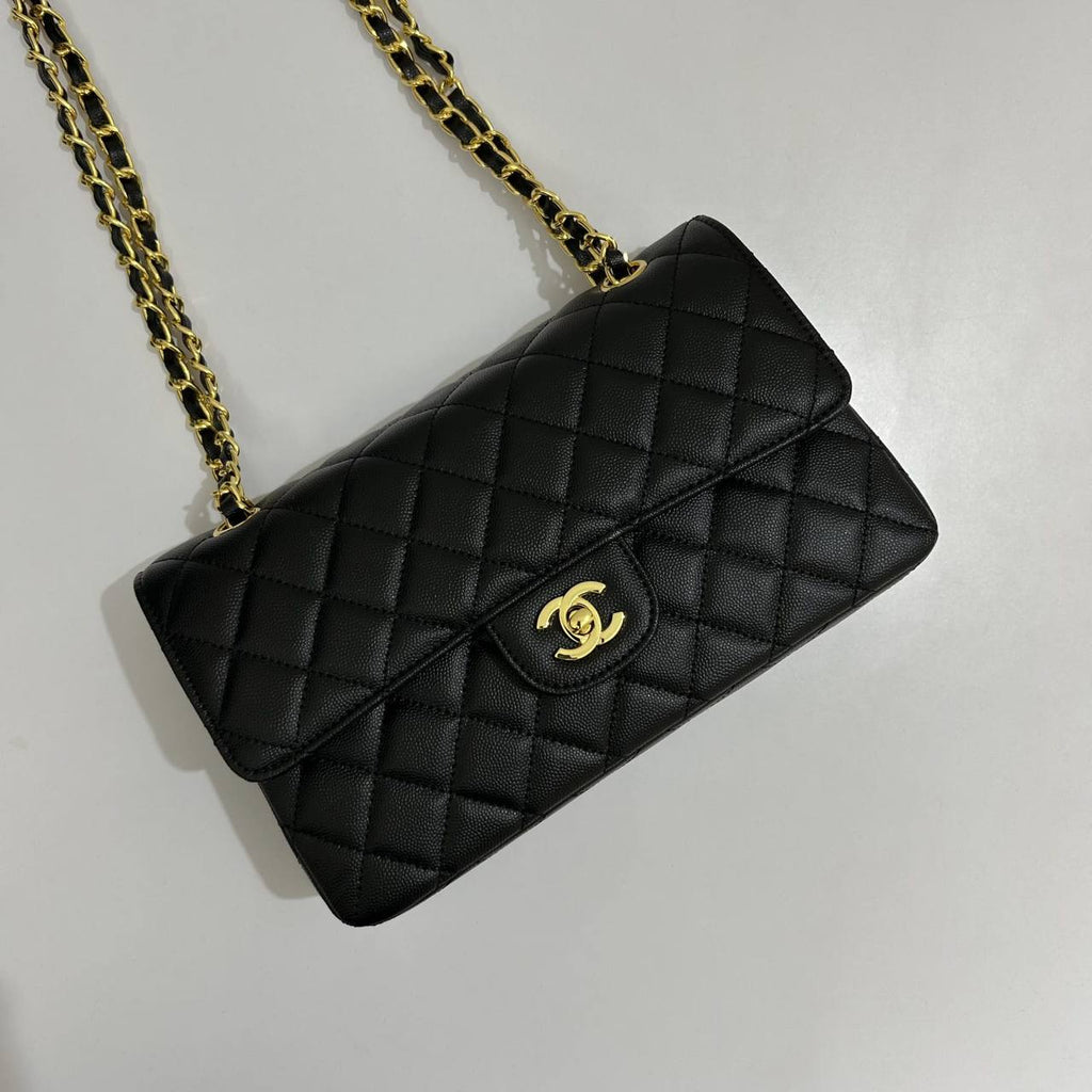 CHANEL Classic Quilted Black Leather Handbag