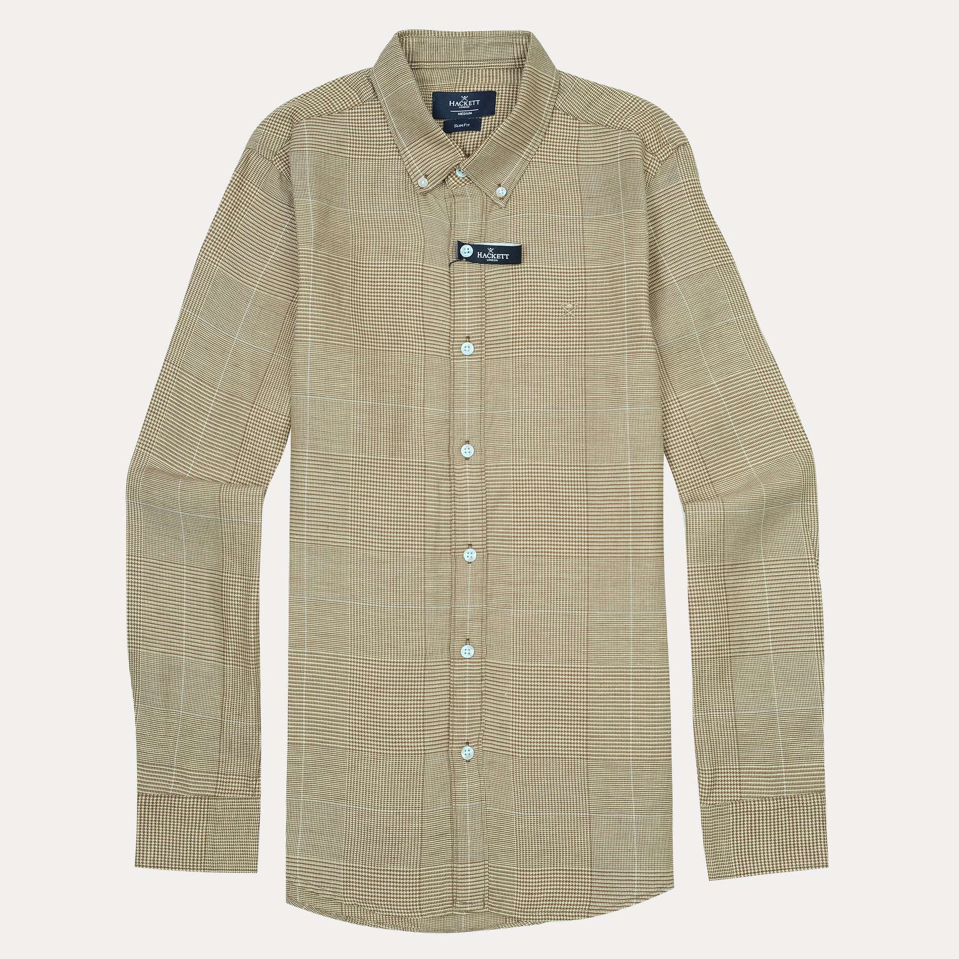 HACKETT Earthy Elegance Slim Fit Linen Checkered Shirt