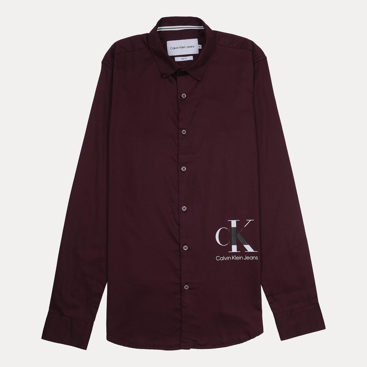 Calvin Klein Jeans Slim Fit Burgundy Shirt