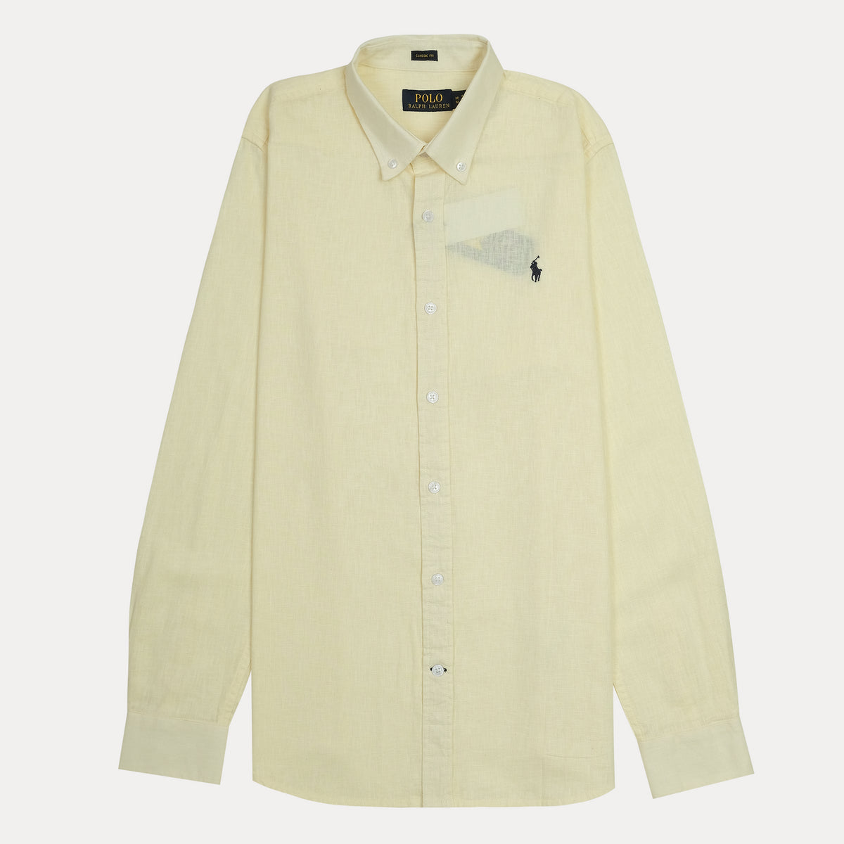 POLO RALPH LAUREN Classic Fit Linen Button-Up Shirt in Soft Yellow